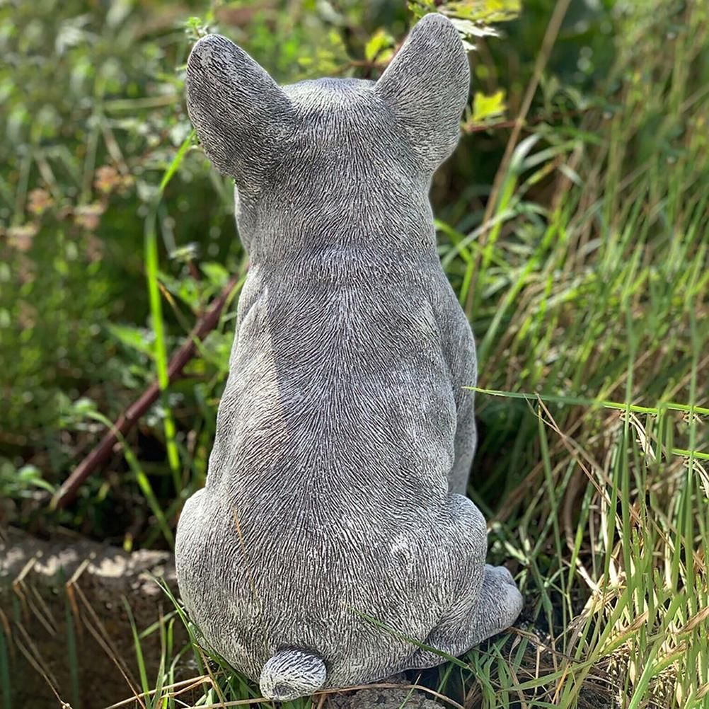 Garden Dog Statue Ornament Realistic Resin Animal Sculpture for Outdoor view 5