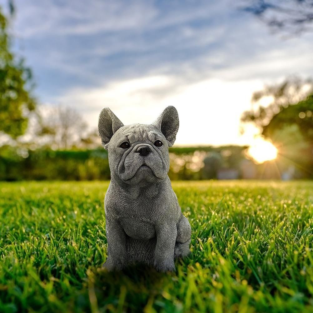 Garden Dog Statue Ornament Realistic Resin Animal Sculpture for Outdoor view 6