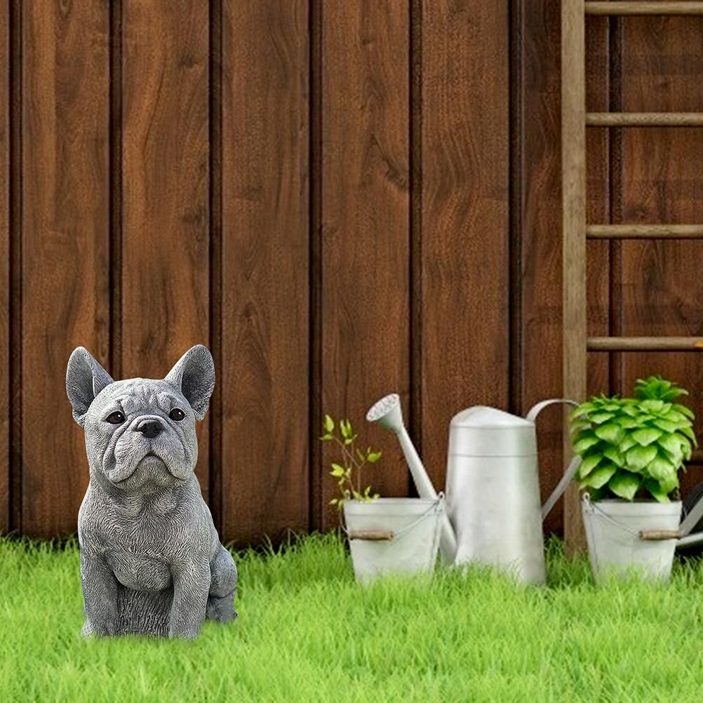 Garden Dog Statue Ornament Realistic Resin Animal Sculpture for Outdoor view 7