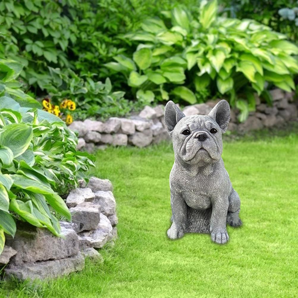 Garden Dog Statue Ornament Realistic Resin Animal Sculpture for Outdoor view 8