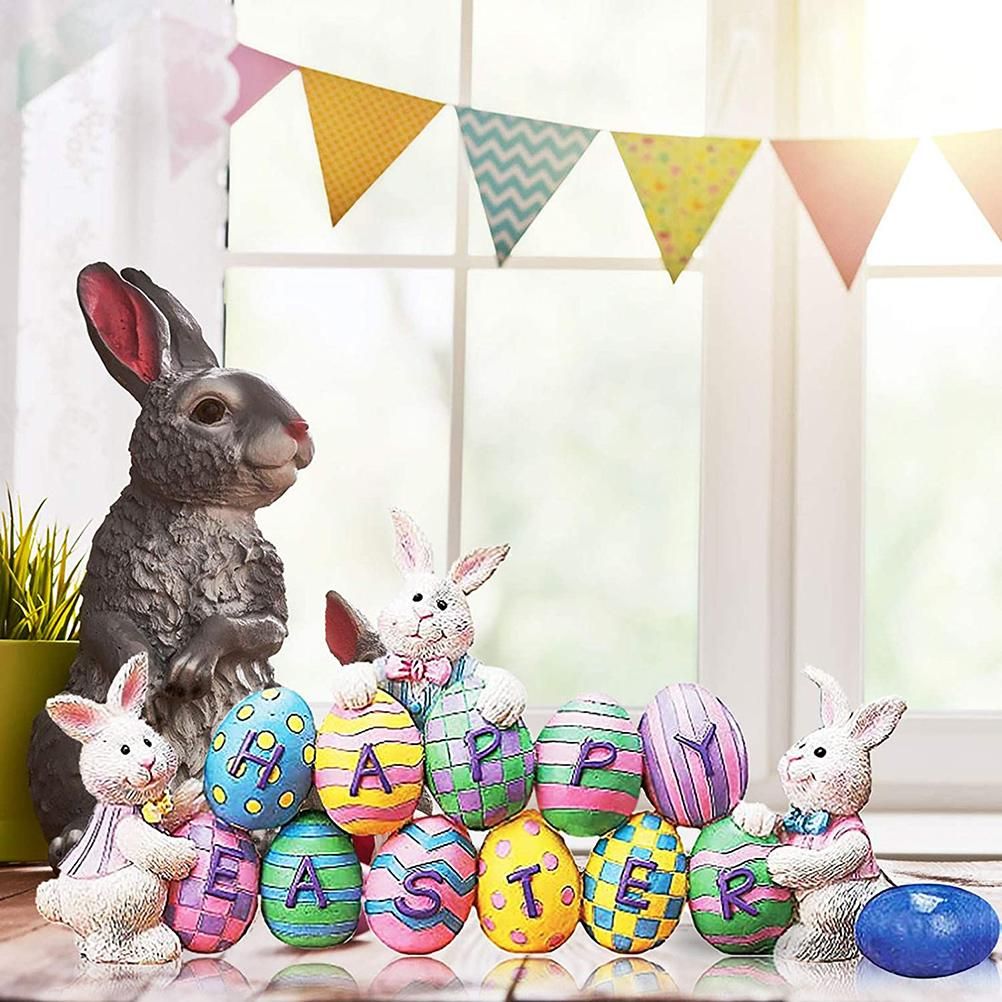 Easter Spring Bunny Decoration Tabletop Easter Decorations Cute Craft Easter view 4