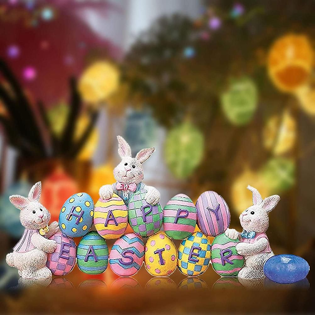 Easter Spring Bunny Decoration Tabletop Easter Decorations Cute Craft Easter view 5