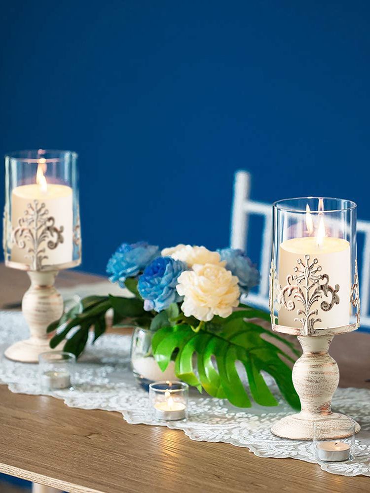 European Creative Iron Candlestick Candlestick Crafts Ornaments Home Table view 10