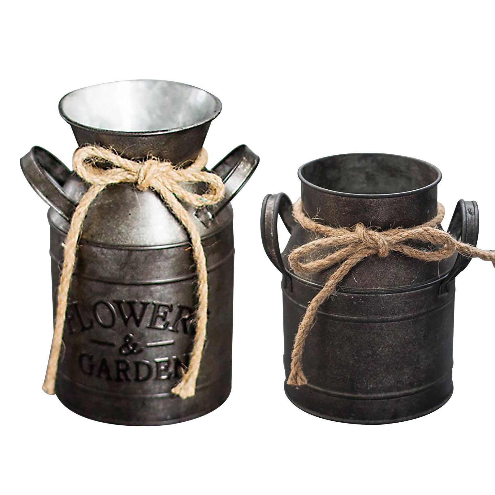 Metal Flower Pot Retro Pattern Sturdy Metal Light Durable Tall Flower Vase for view 10