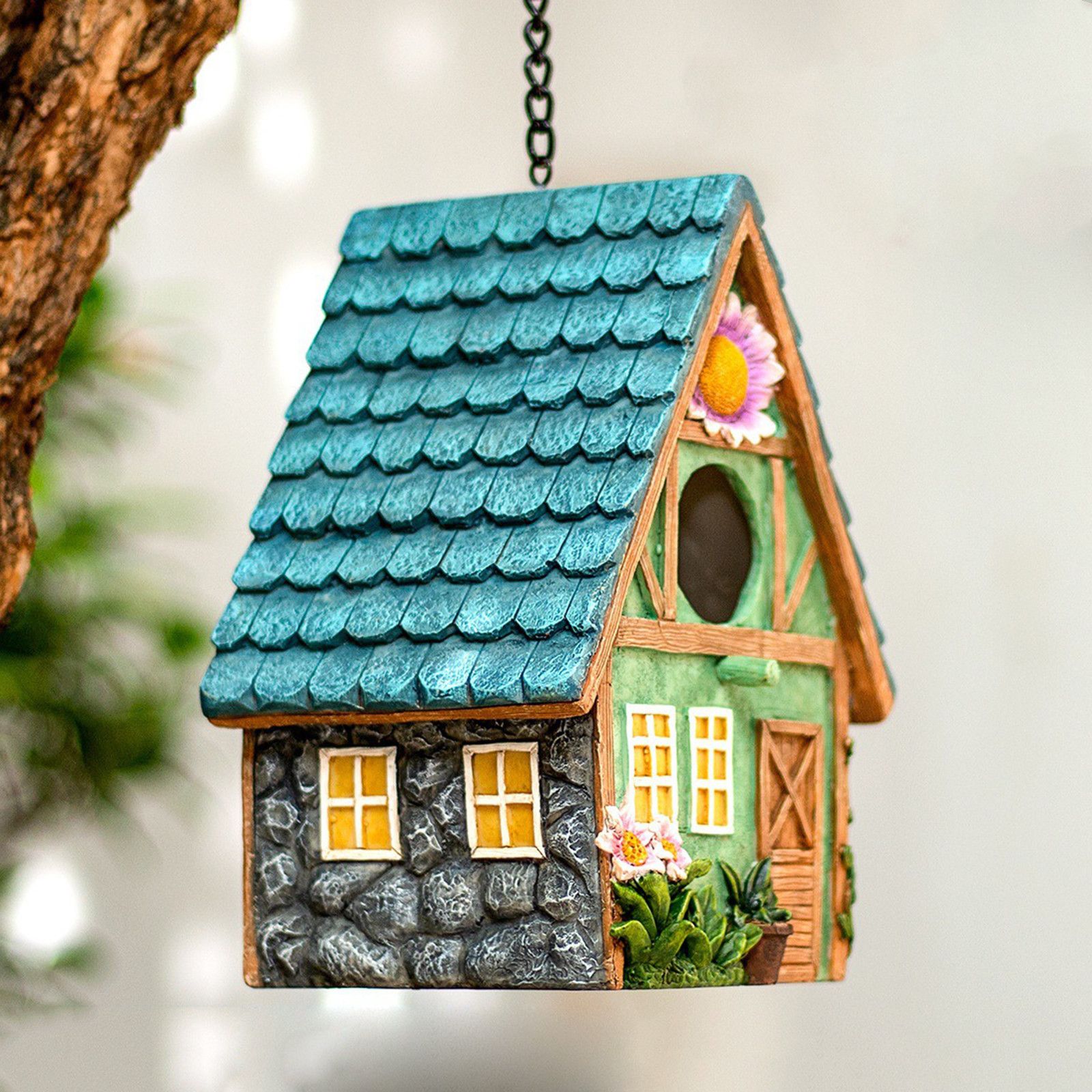 Bird House Bird Nest Resin Decoration Bird House Statue Garden Decoration view 13