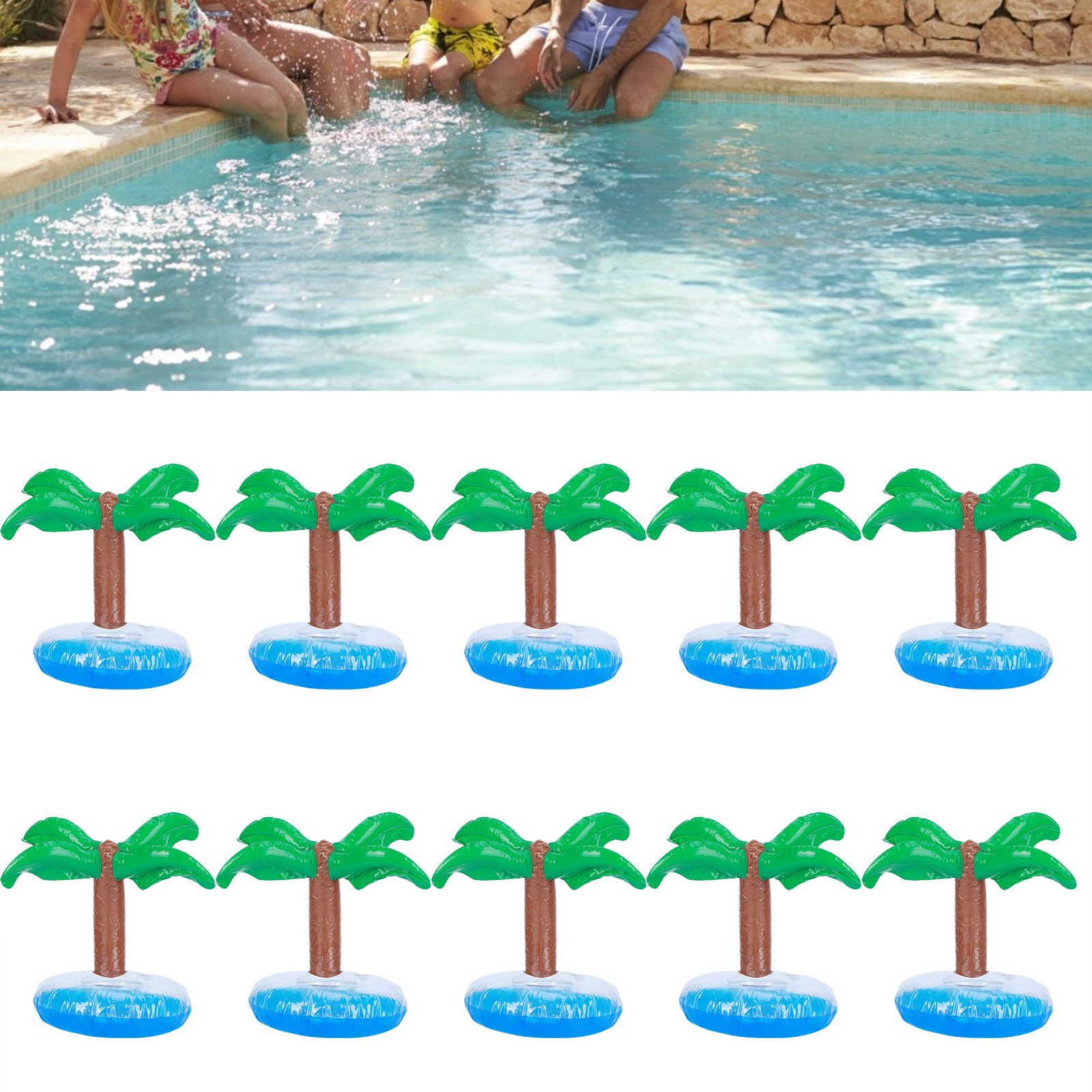 10Pcs Inflatable Drink Holder PVC Floating Cup Mat for Swimming Pool Party Beach view 10