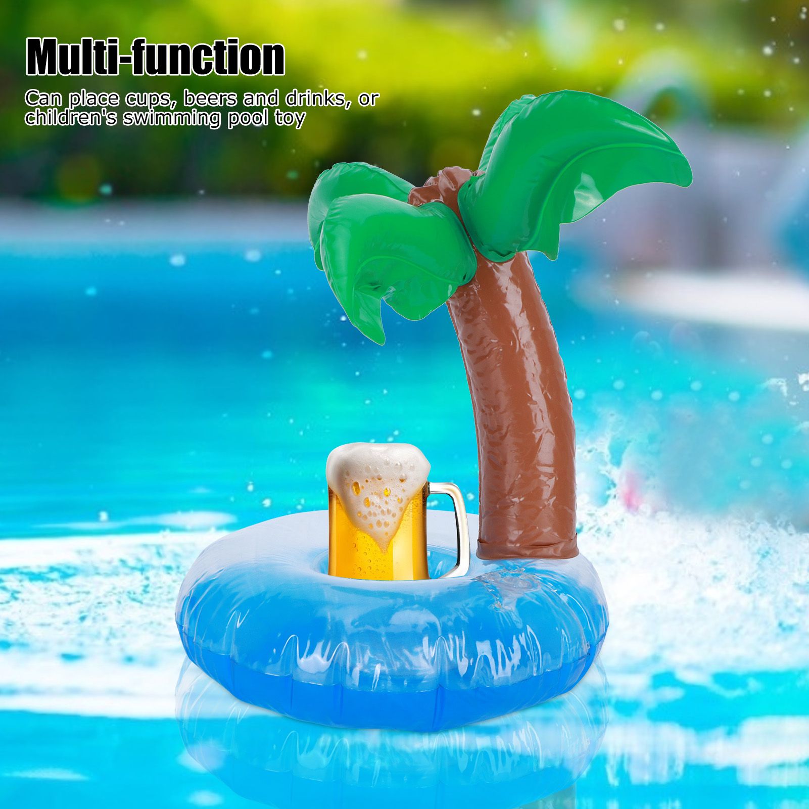 10Pcs Inflatable Drink Holder PVC Floating Cup Mat for Swimming Pool Party Beach view 14