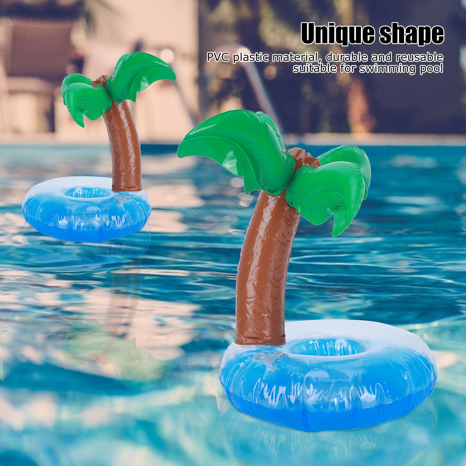 10Pcs Inflatable Drink Holder PVC Floating Cup Mat for Swimming Pool Party Beach view 15
