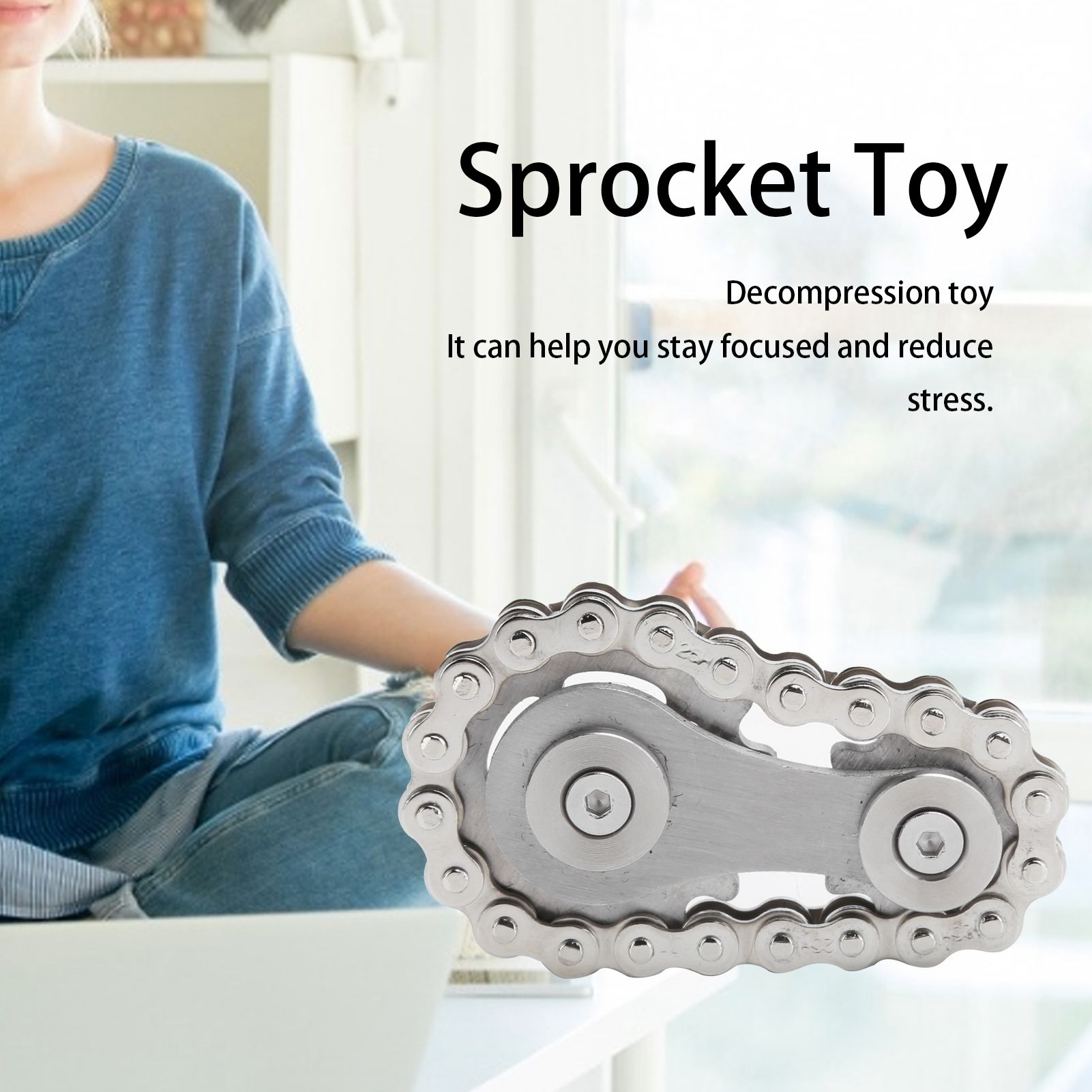 Sprocket Fingertip Gearwheel Rotating Sprocket Flywheel Toy Relieve Stress view 14