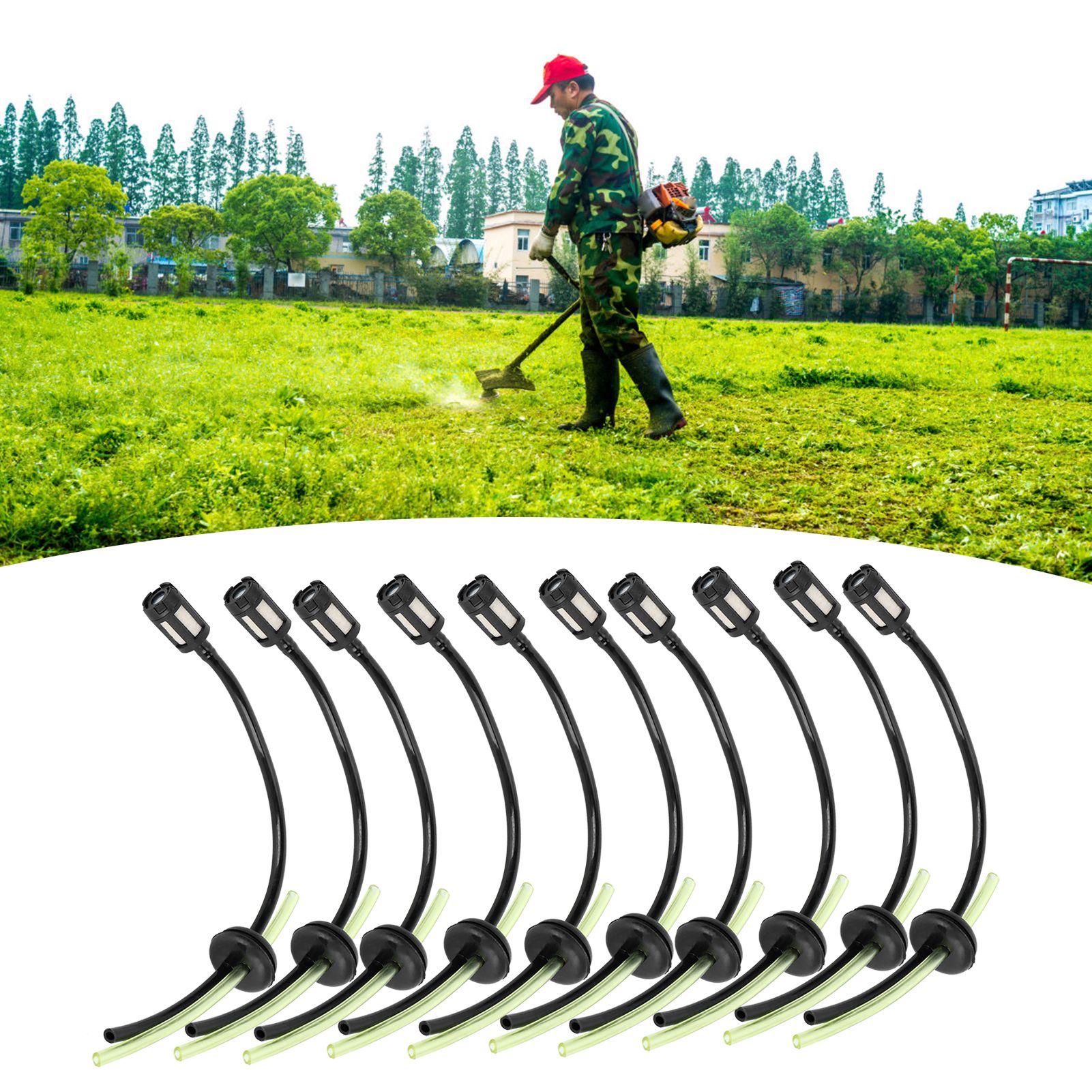 10Pcs Fuel Filter Hose Assembly Kit Replacement for GX35 Lawn Mower Brush view 9