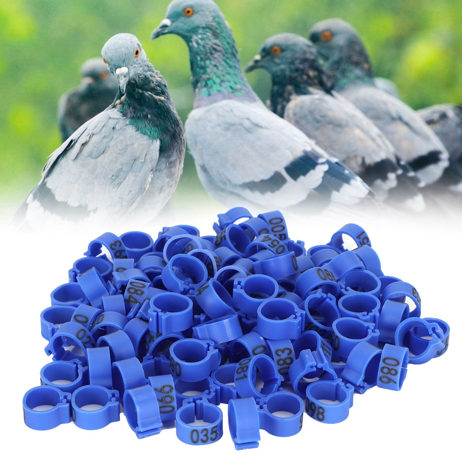 100Pcs Bird Foot Rings Bands 10mm 001-100 Numbered Pigeons Identify Clip view 9