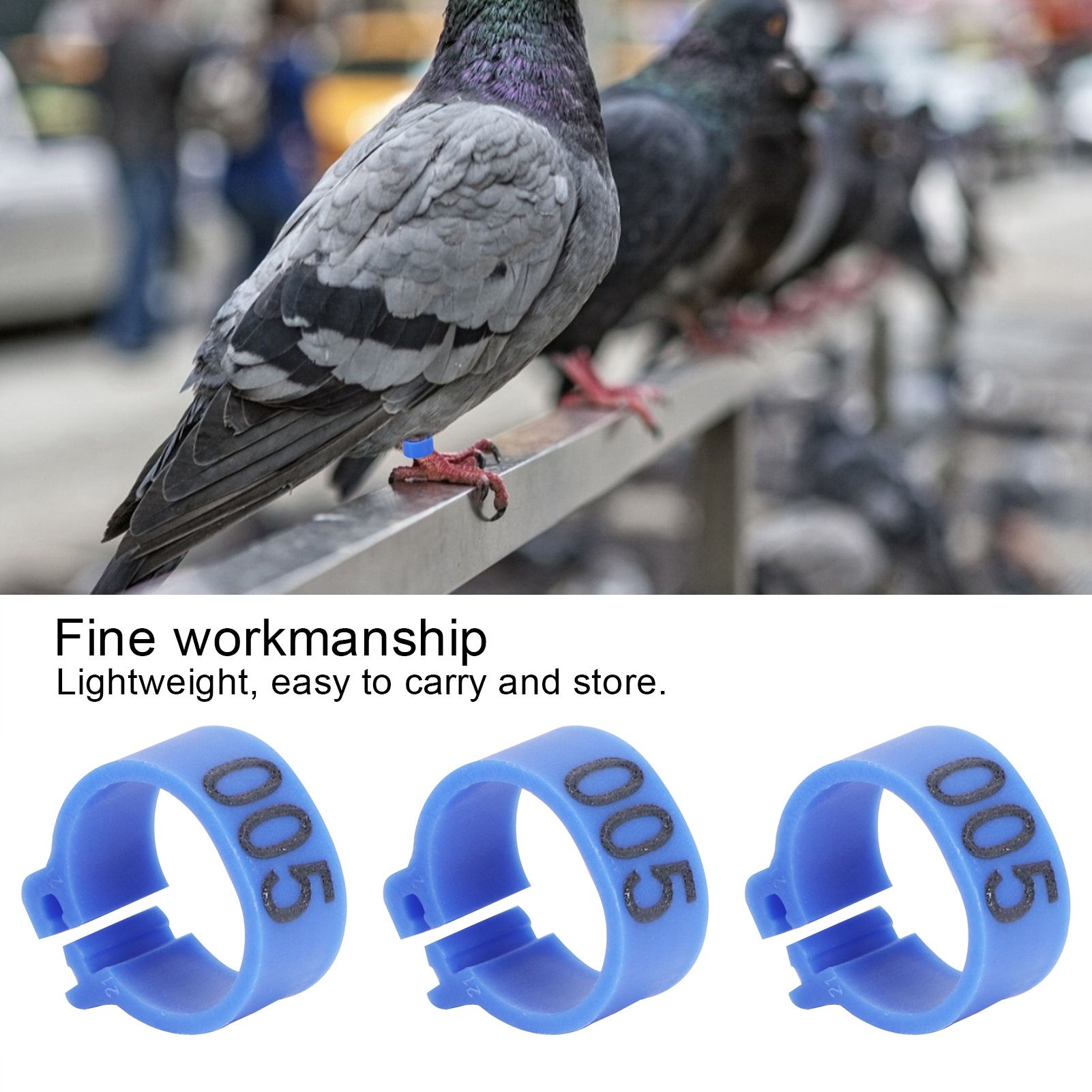 100Pcs Bird Foot Rings Bands 10mm 001-100 Numbered Pigeons Identify Clip view 15