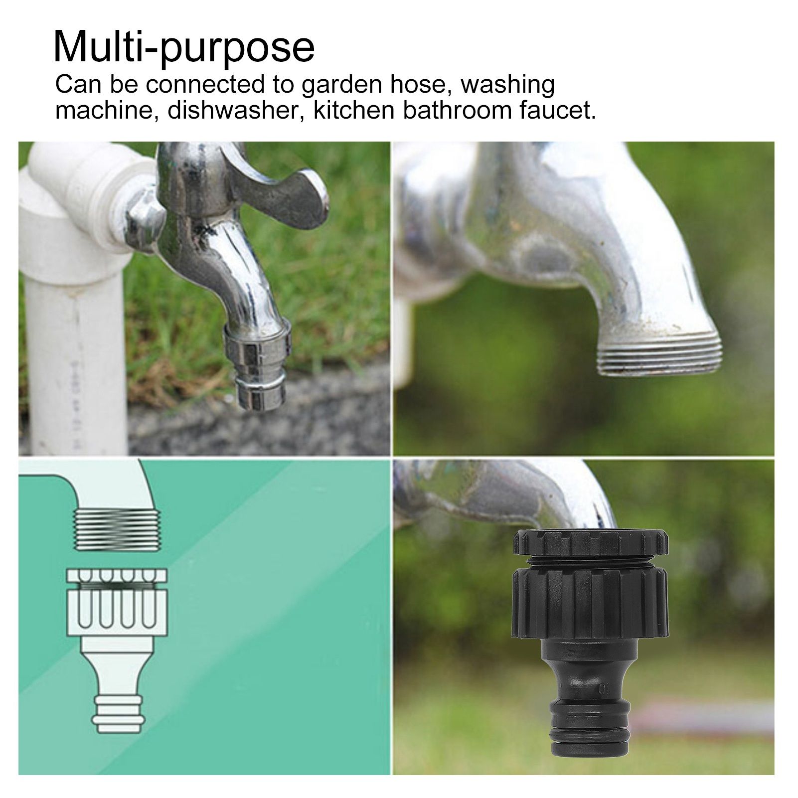 12PCS G1/2 G3/4 Female Thread Faucet Garden Hose Adapter Reusable Connector view 15