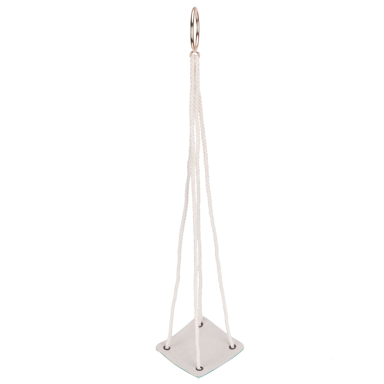 Planter Holder Flowerpot Hanging Rack Hanger with PU Leather Base Cotton Rope view 3