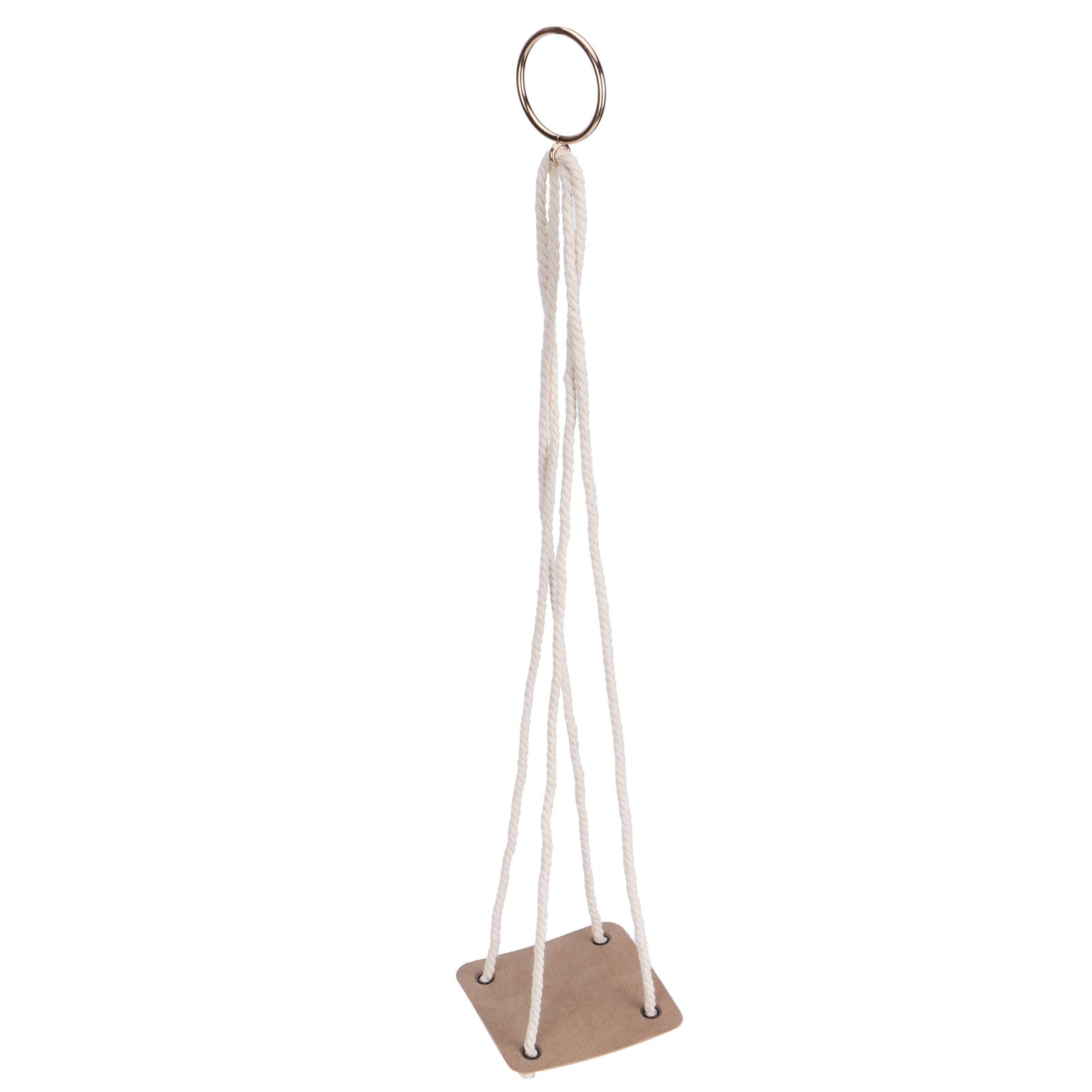 Planter Holder Flowerpot Hanging Rack Hanger with PU Leather Base Cotton Rope view 2