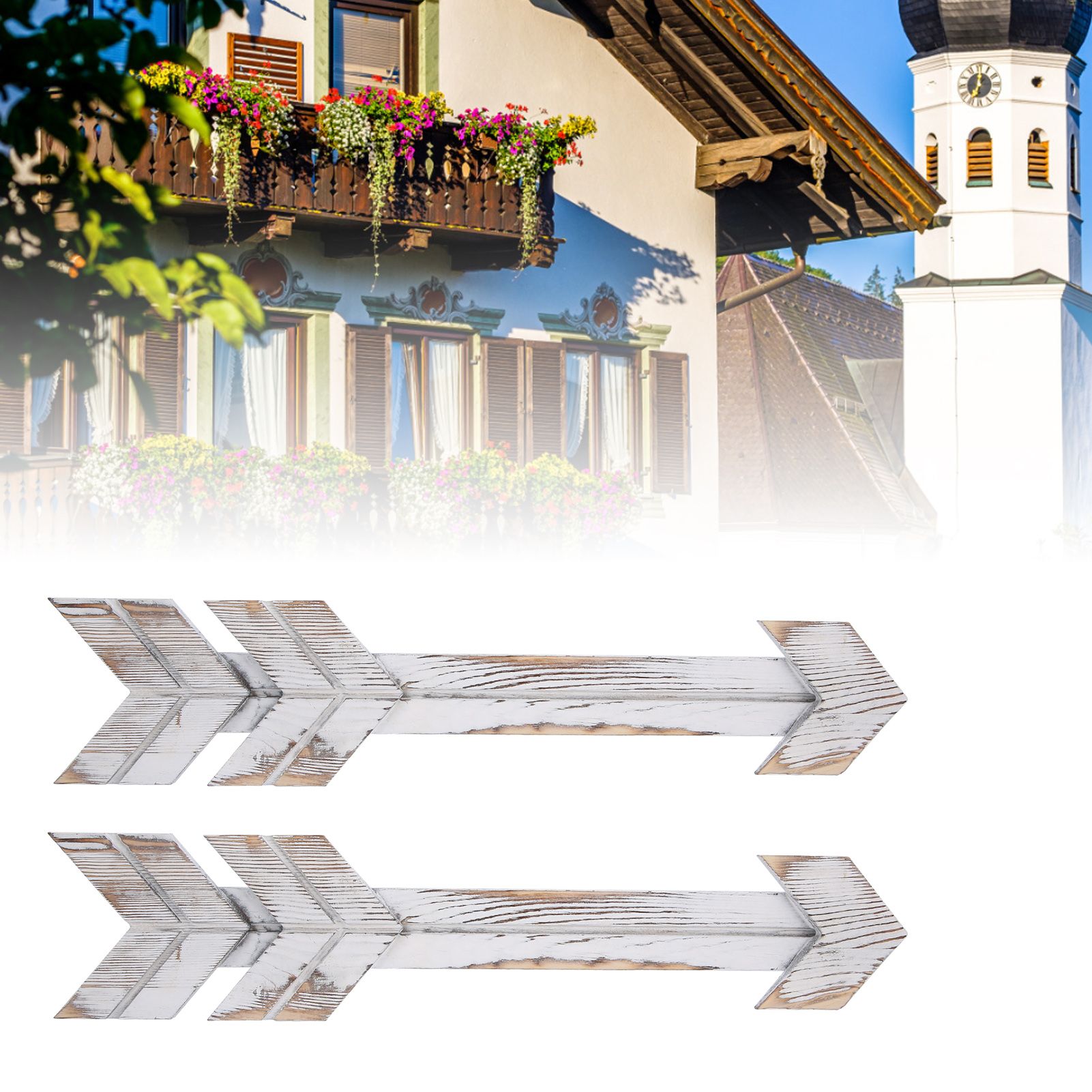 2PCS Wooden Arrows Decor Sign Wall Art Decor Farmhouse Courtyard Wedding view 10