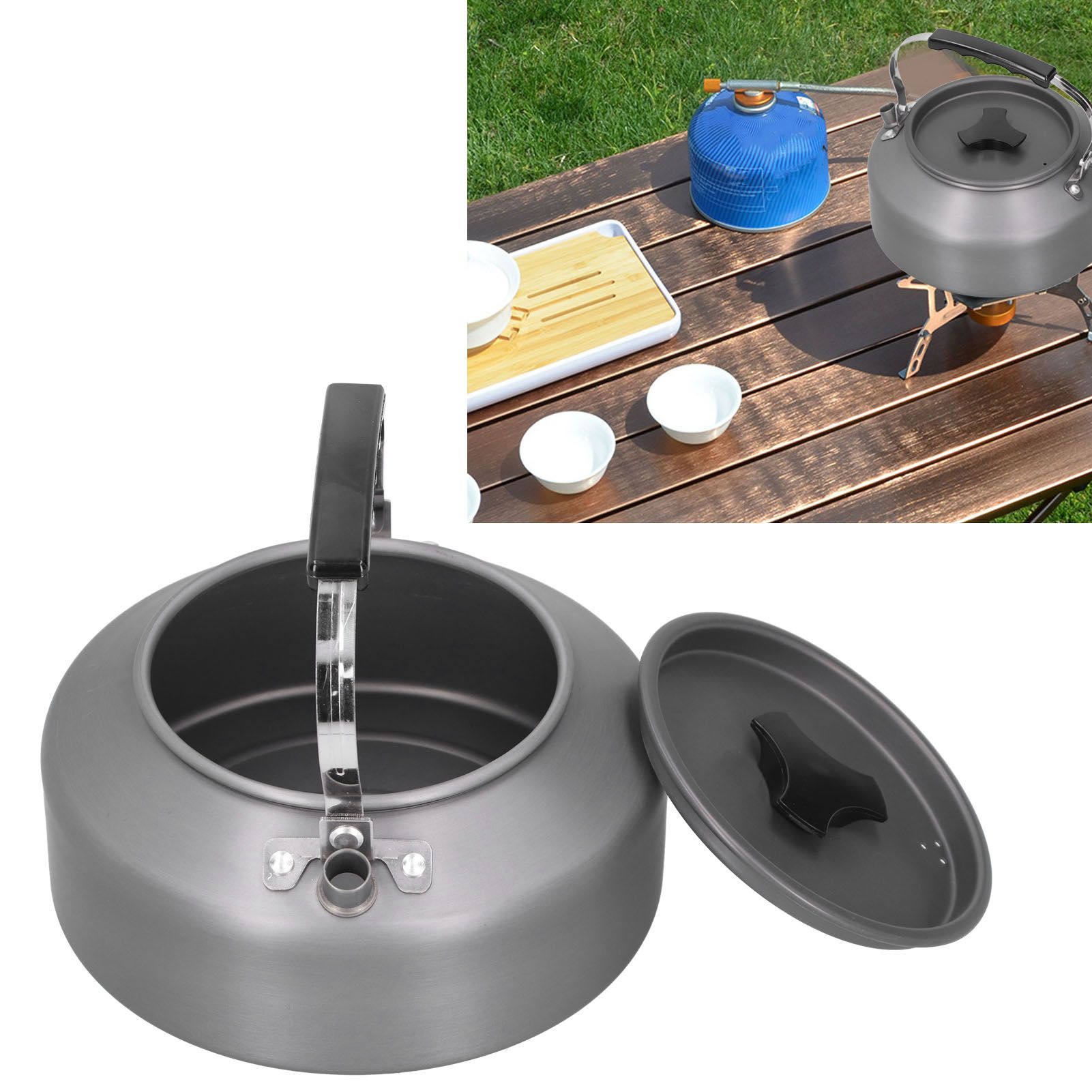 1.6L Portable Camping Coffee Tea Pot Outdoor Fishing Hiking Barbecue Kettle view 10