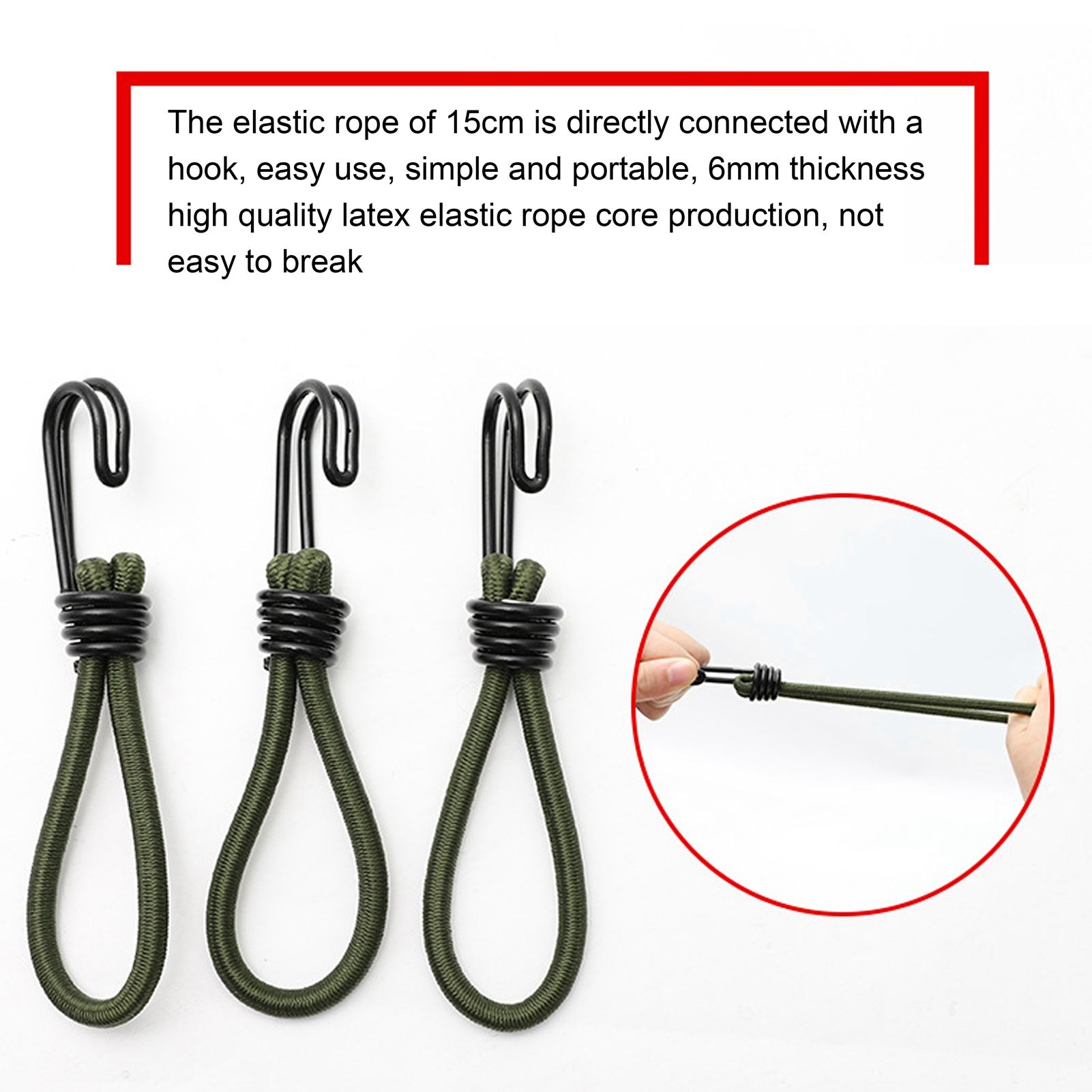 10pcs Tent Elastic Rope with Hook Camping Tent Fixation Elastic Rope Accessories view 15