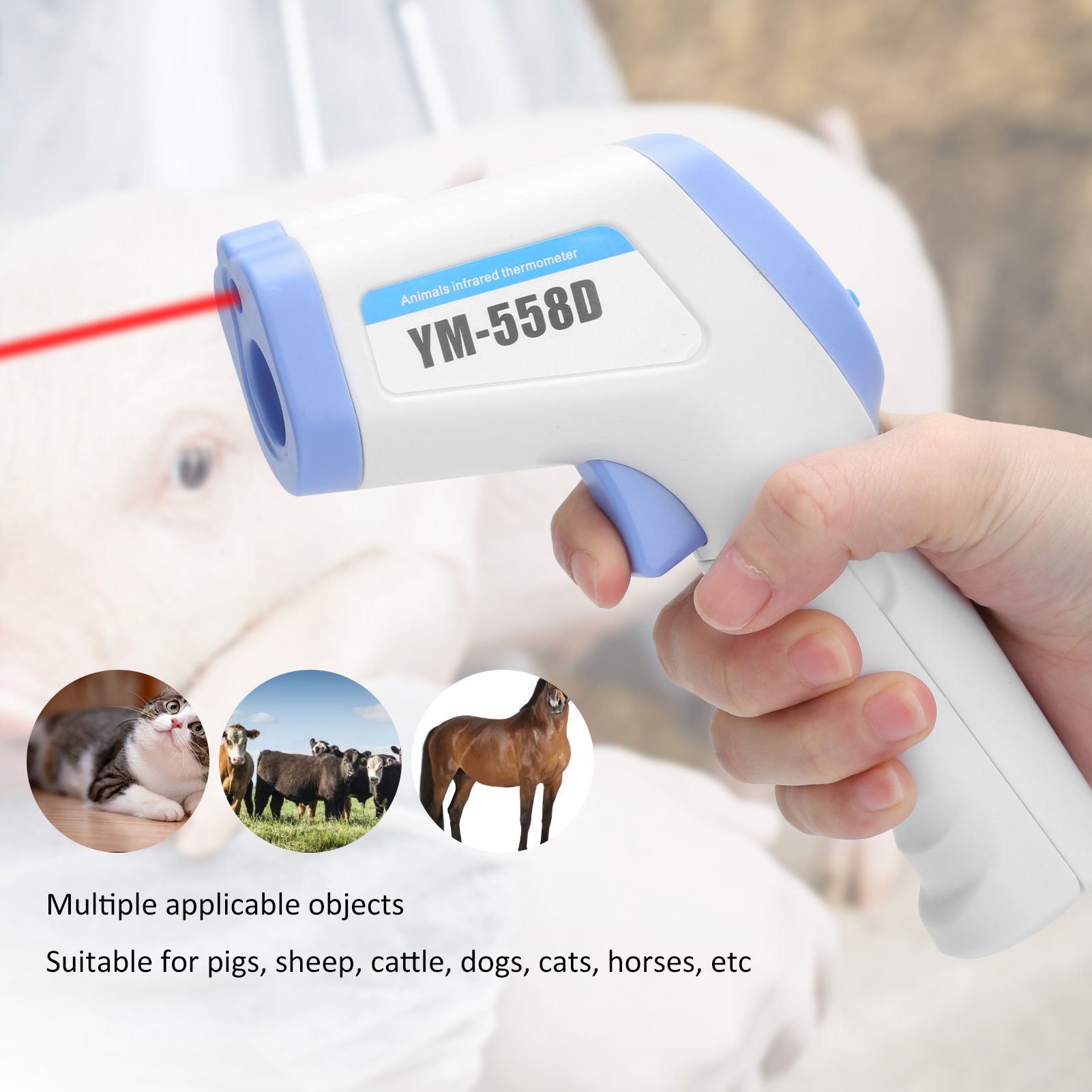 Veterinary Infrared Thermometer for Pigs Cattle Sheep Horses Animal Electronic view 14