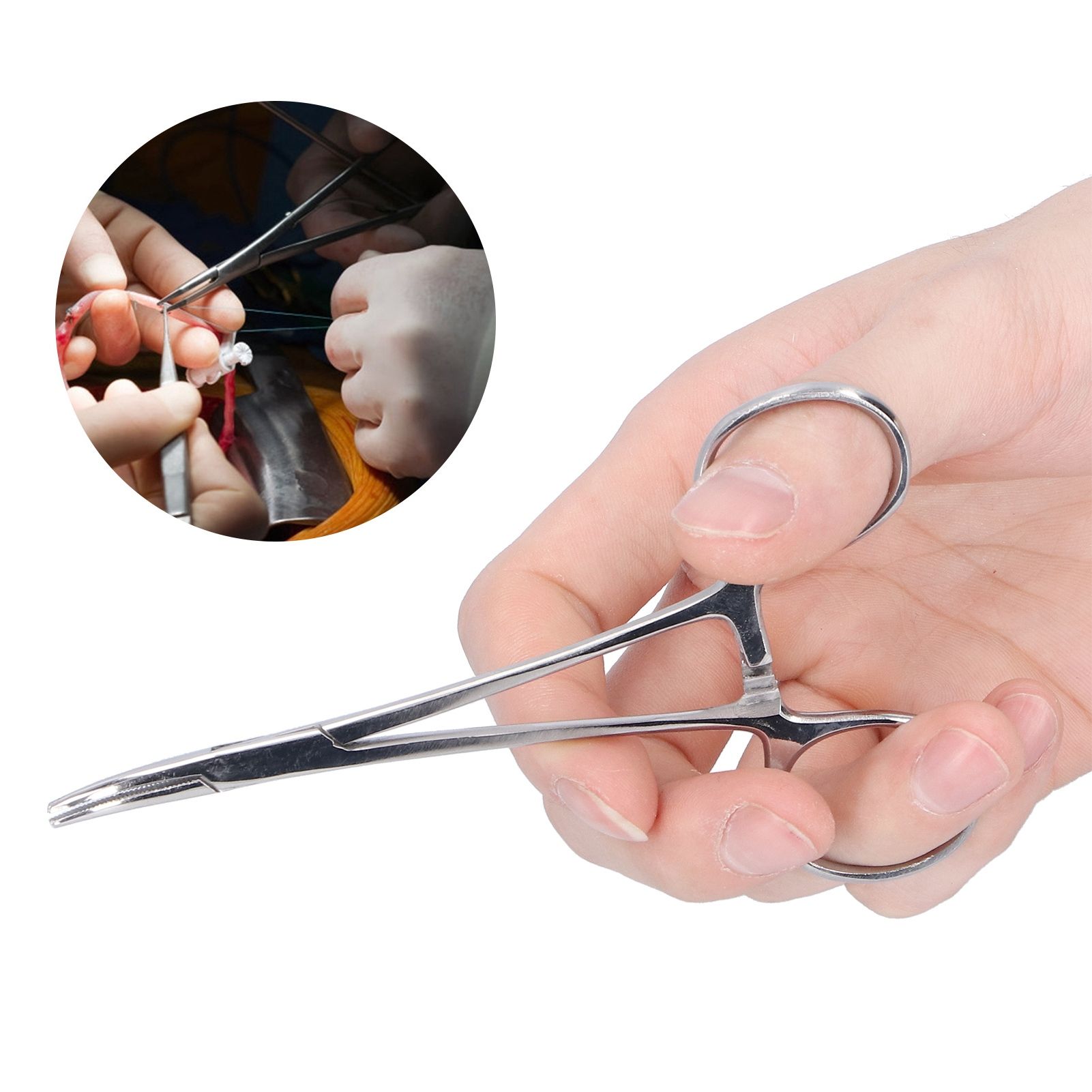 12.5cm Curved Hemostatic Forceps Stainless Steel Hair Tweezers Pliers view 9