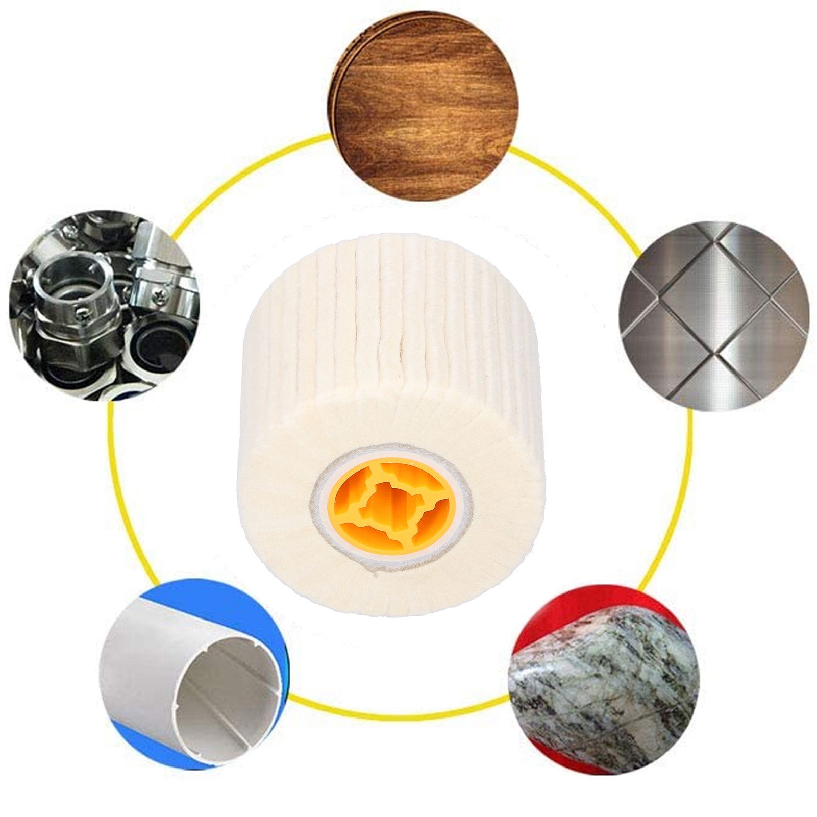 Wool Felt Wire Drawing Wheel Buffing Wheel Parts for Stainless Steel Polishing view 13