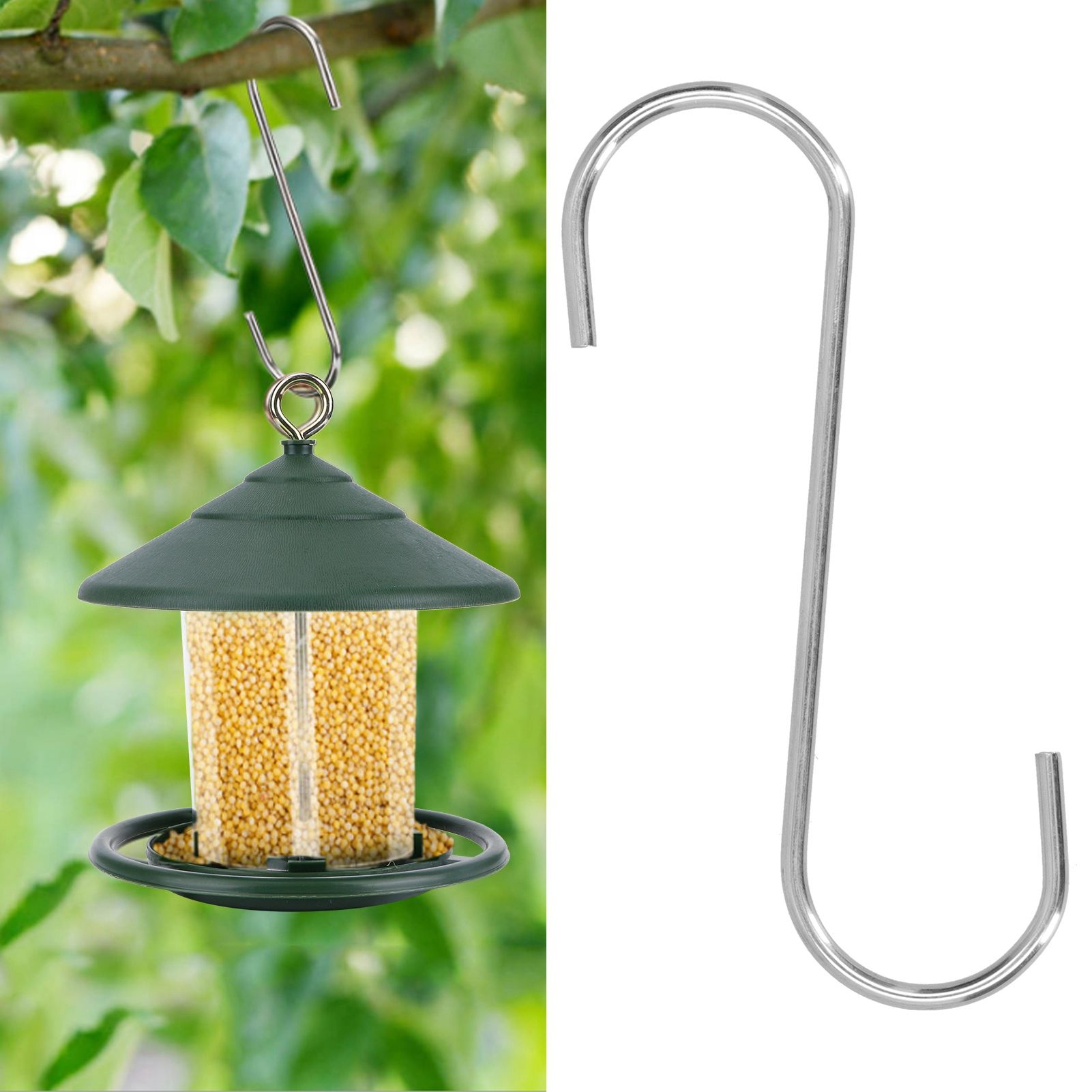 S shape Hook Stainless Steel Hanger Hook Courtyard Balcony Bird Feeder Accessory view 9