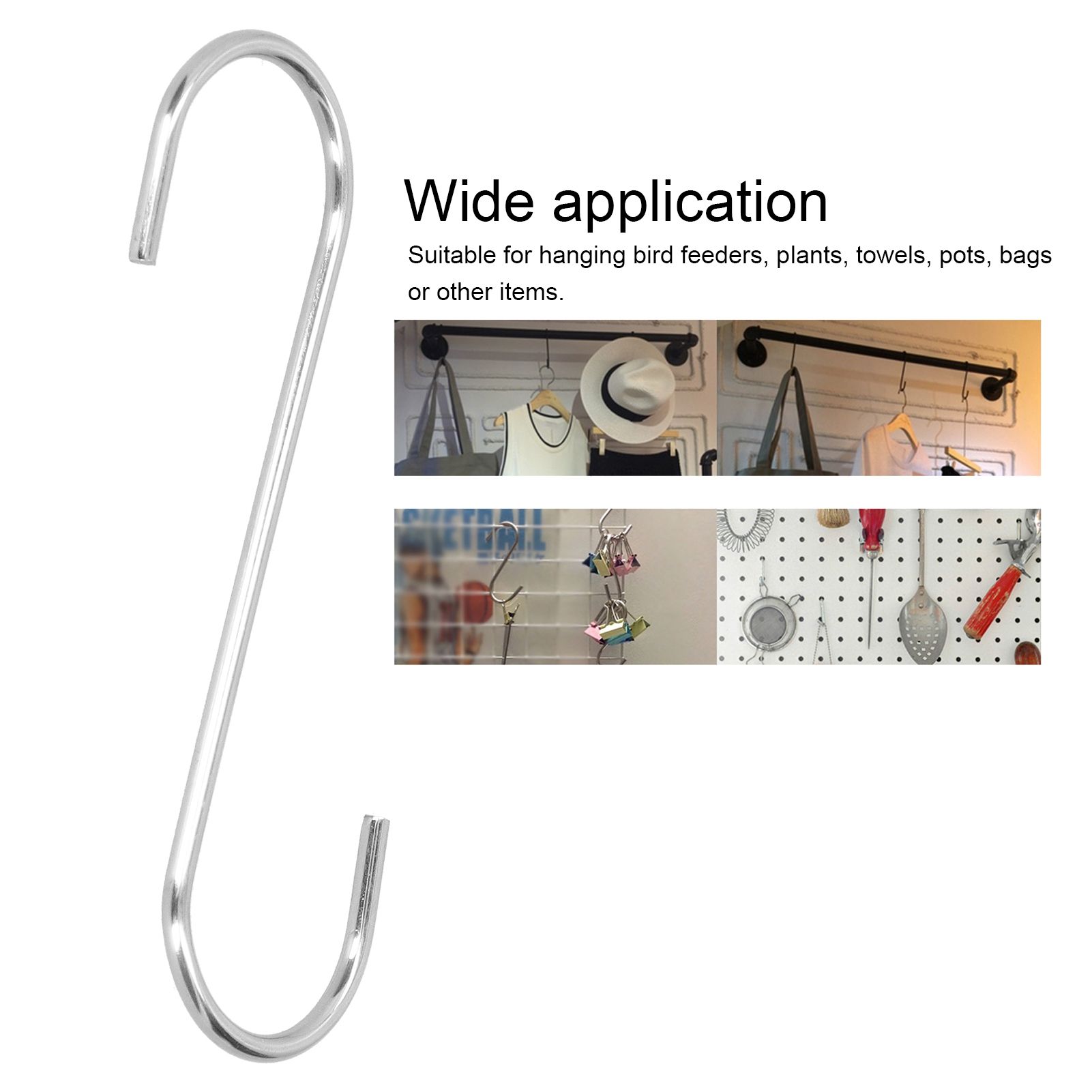 S shape Hook Stainless Steel Hanger Hook Courtyard Balcony Bird Feeder Accessory view 13