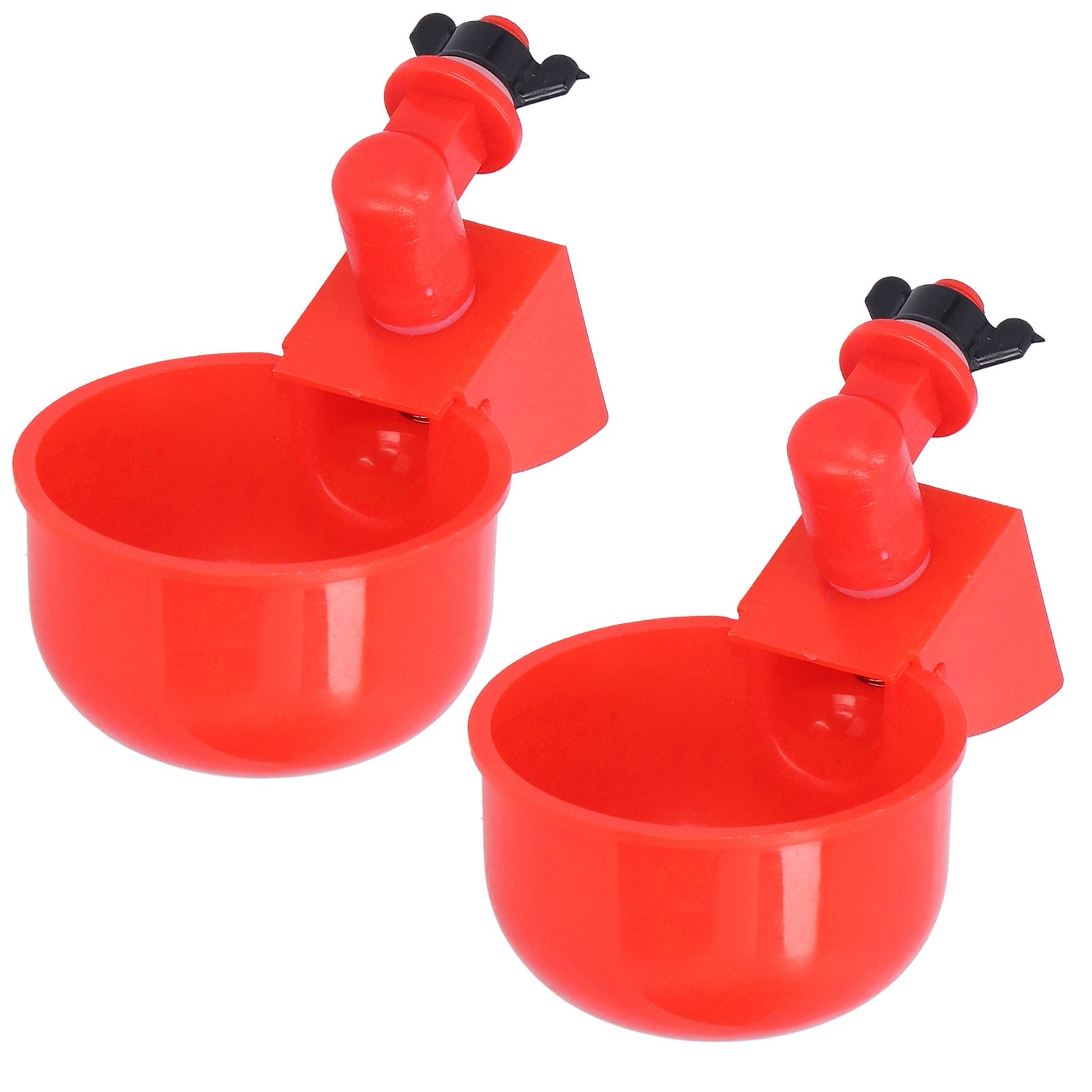 2pcs Automatic Chicken Water Cup Red Plastic Drinking Bowl for Poultry Pigeon Bird view 2