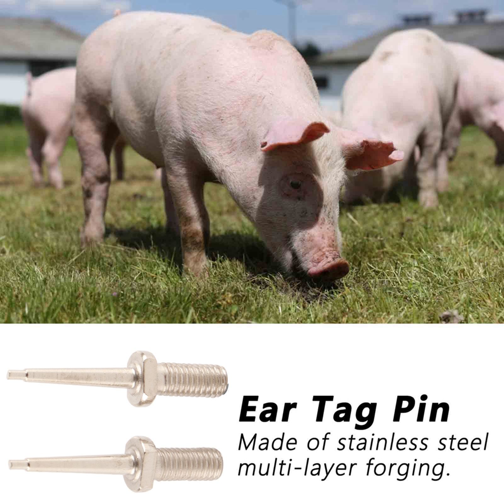 2Pcs Ear Tag Needle Stainless Steel Ear Tag Applicator Pliers Pin Nail for view 15