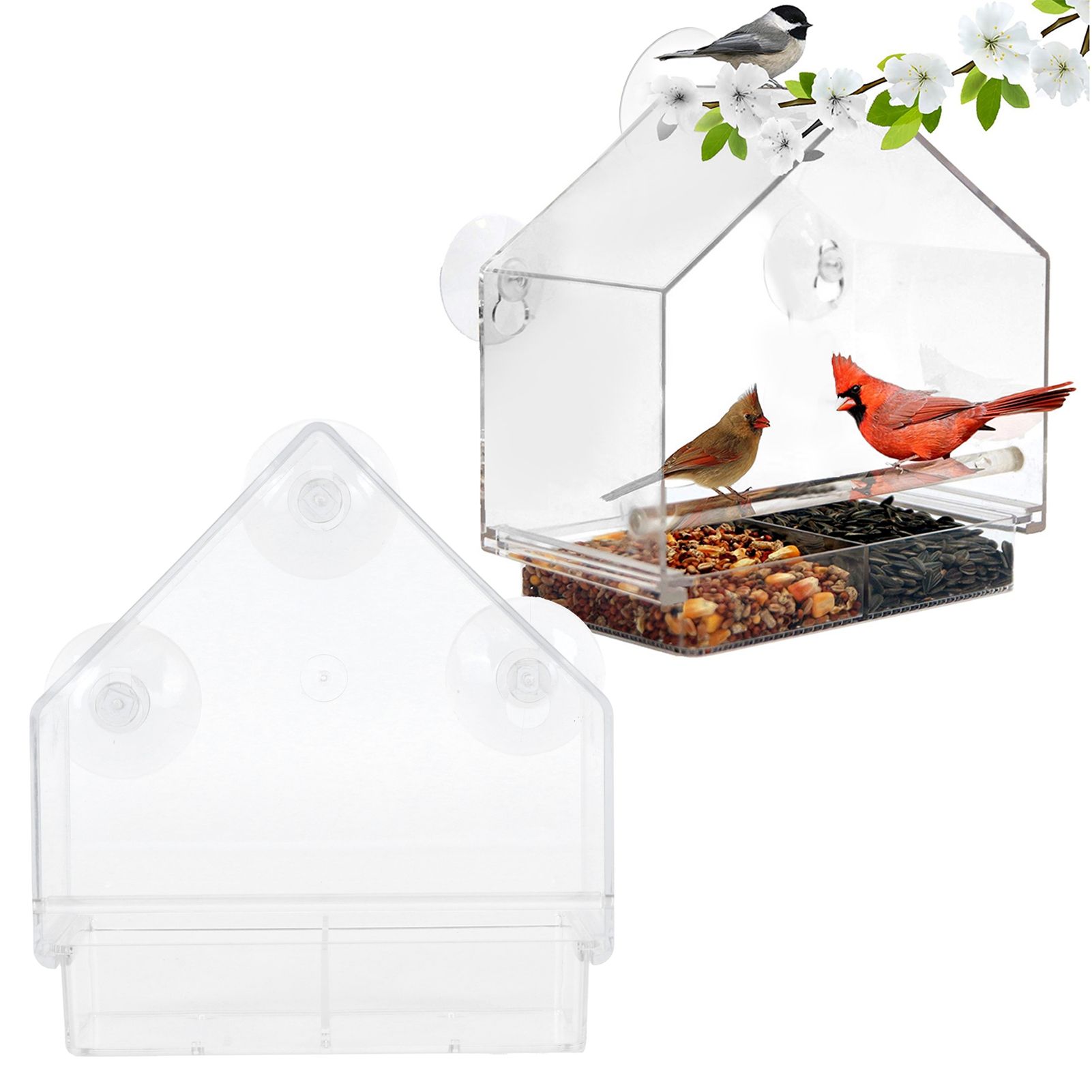 Indoor Outdoor Hanging Bird Feeder PS Transparent Bird Feeding Tool for view 9