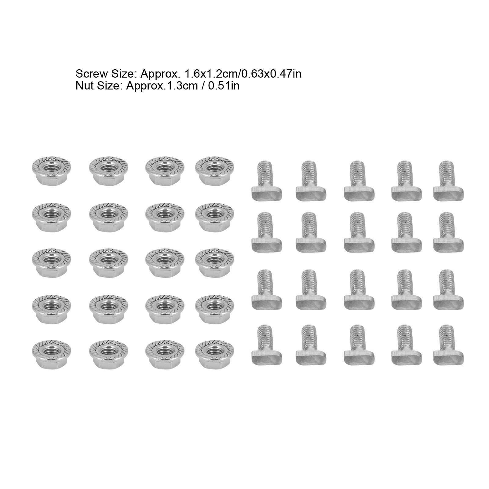 20 Set 304 Stainless Steel M6 Screws with Flange Nut Fasteners Hardware view 13