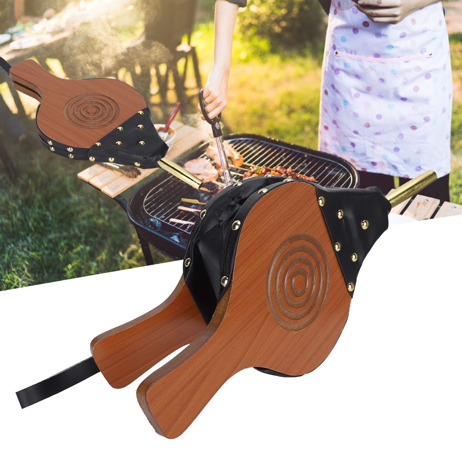 Manual Fireplace Blower Wooden Fireplace Bellows Fire Tools for Outdoor view 9