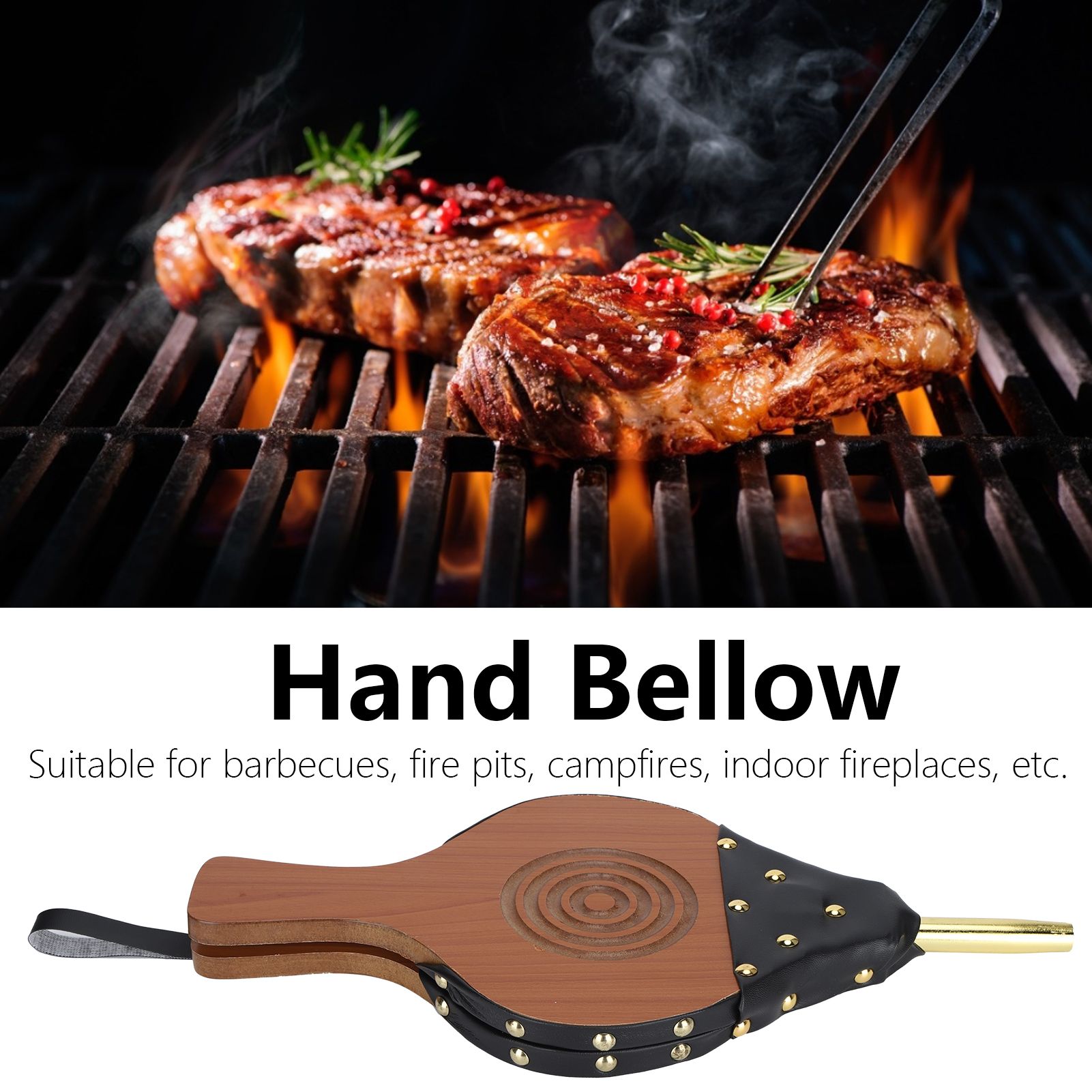 Manual Fireplace Blower Wooden Fireplace Bellows Fire Tools for Outdoor view 15