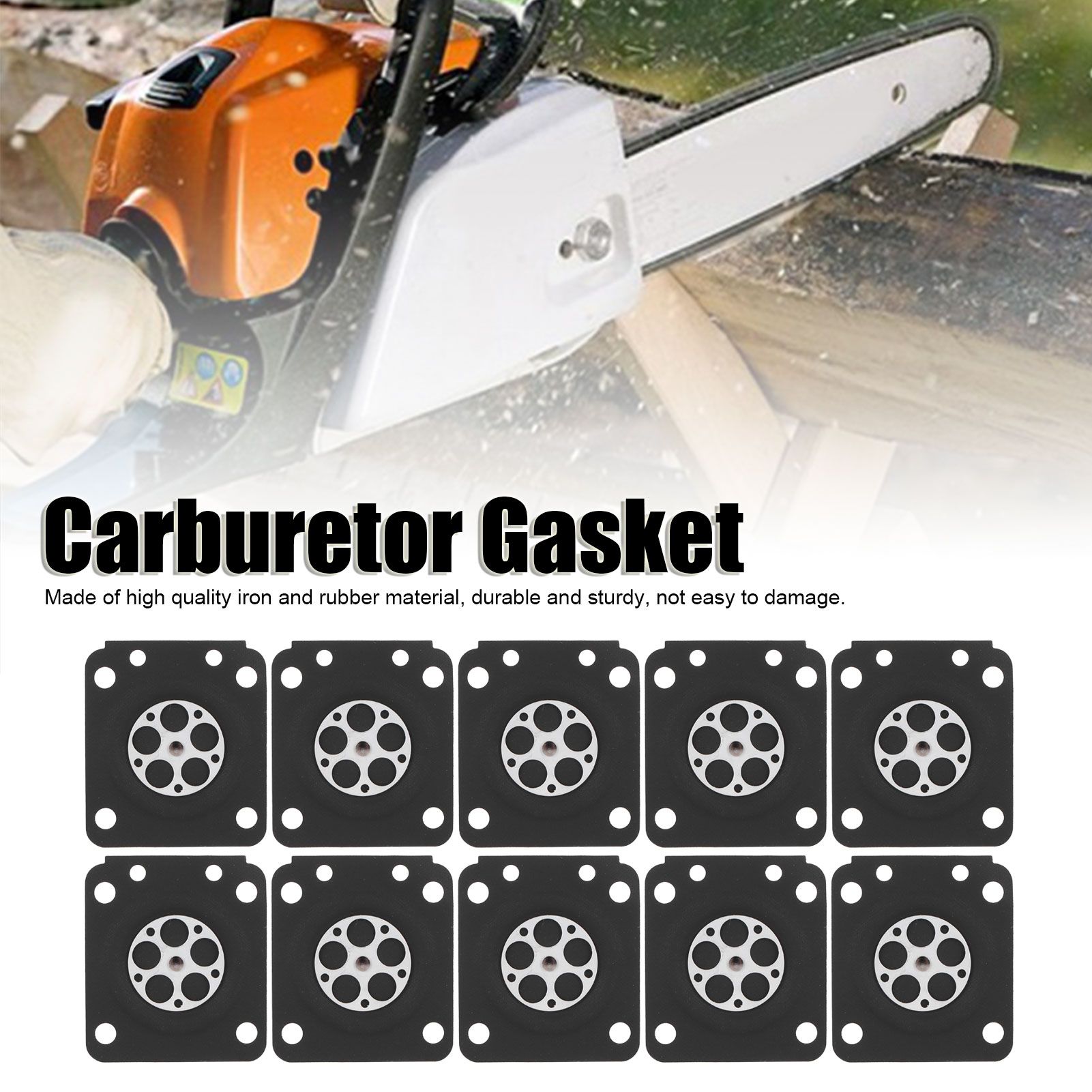 10Pcs/Set Carburetor Diaphragm Gaskets Fit for ZAMA Chainsaw MS210 MS230 MS2500 view 11