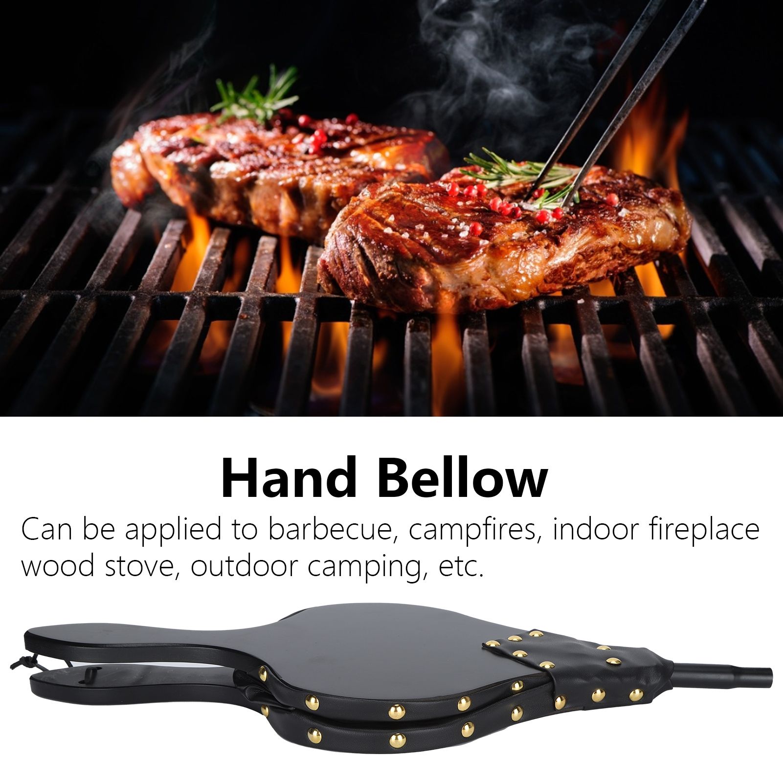 Wooden Blower Fire Bellows for Barbecue Cookout Outdoor Camping Long Handle view 15