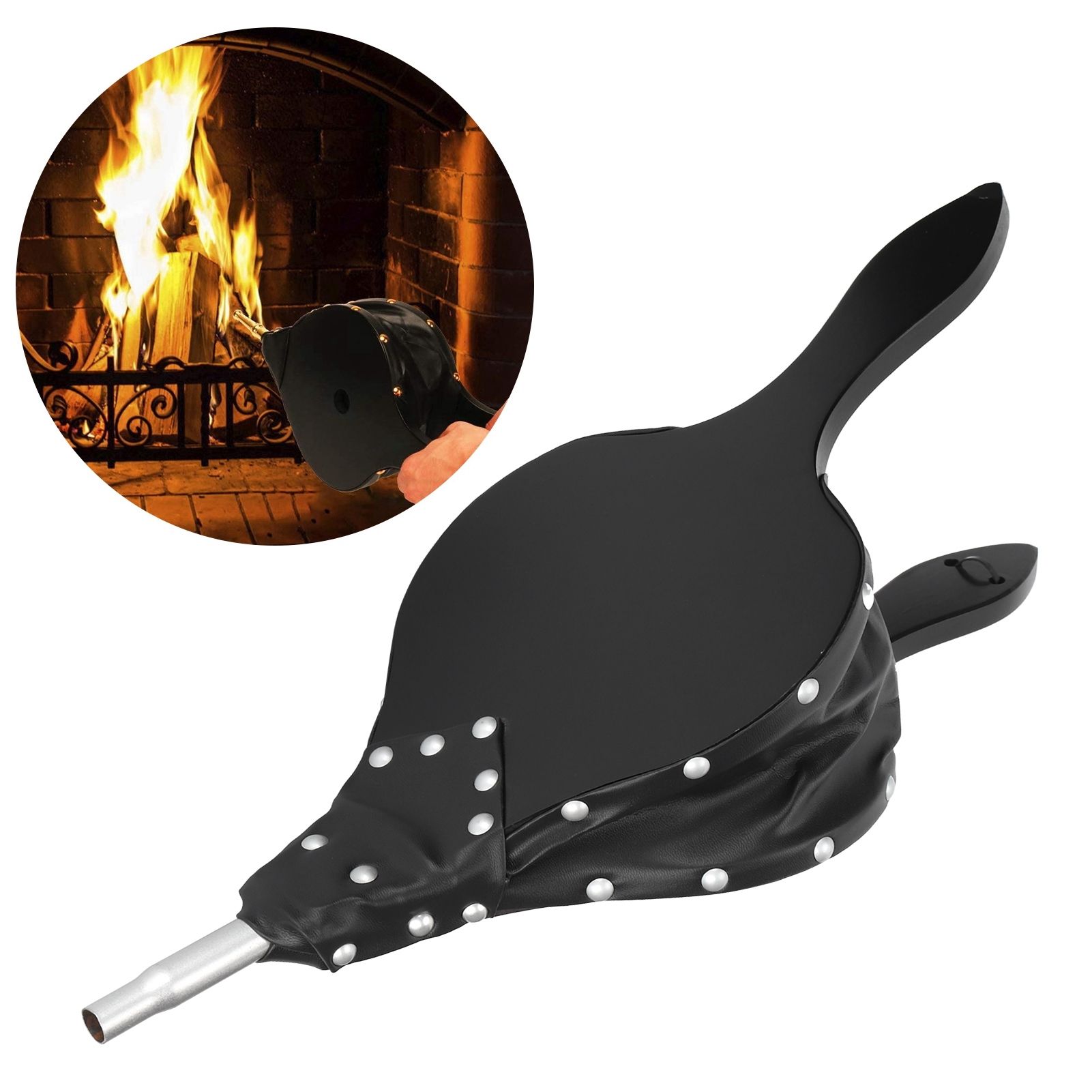 Fireplace Bellows Manual Wooden Blower for Indoor Outdoor Camping Barbecues view 9
