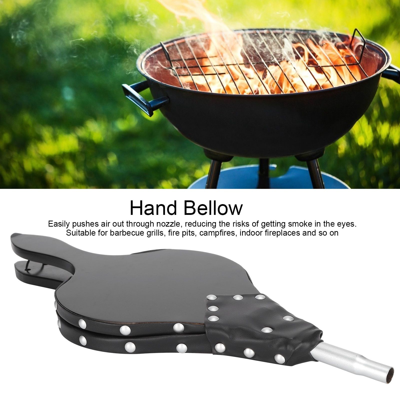 Fireplace Bellows Manual Wooden Blower for Indoor Outdoor Camping Barbecues view 14