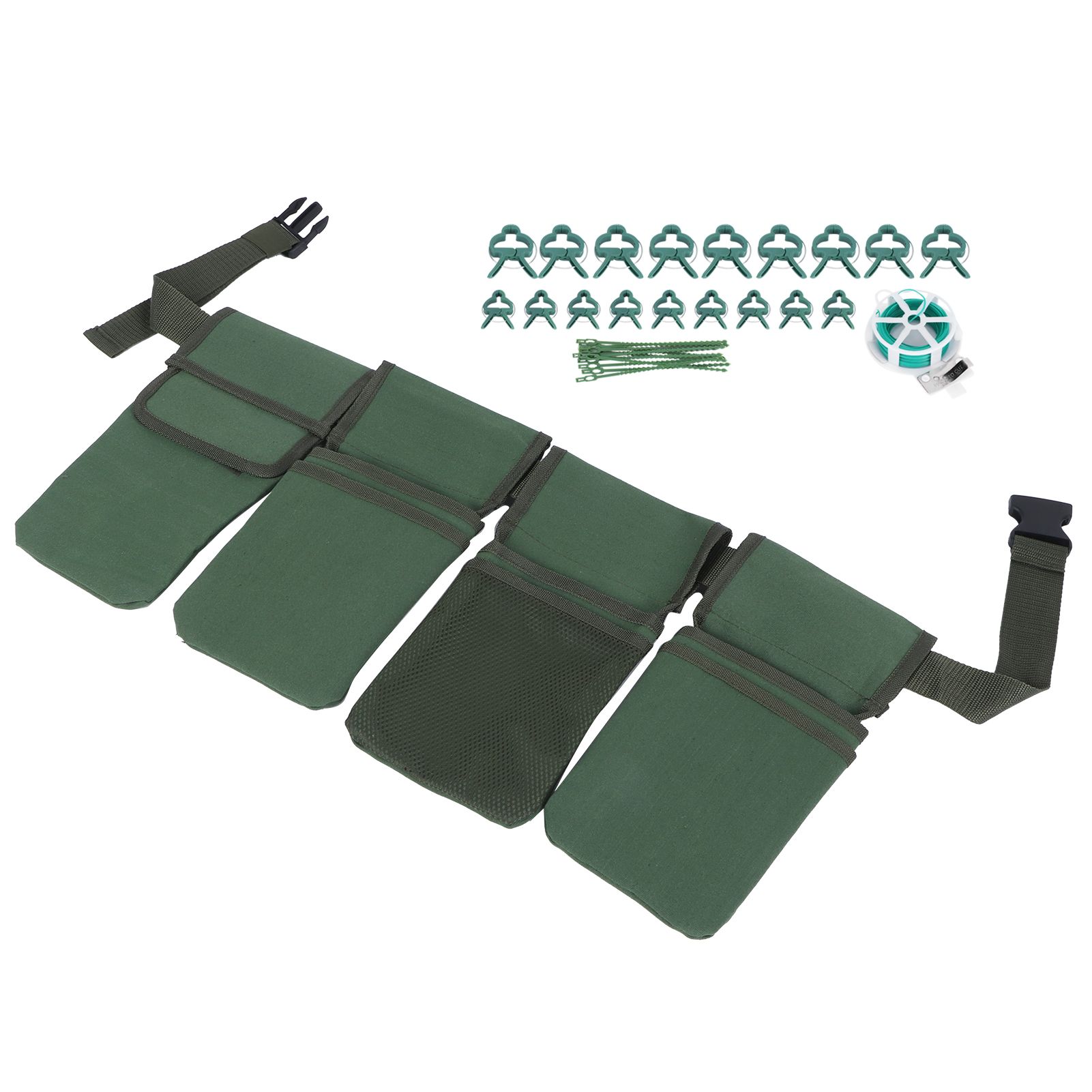 Gardening Tools Set Green Waist Bag Plant Support Clips Adjustable Cable Ties Kit view 6