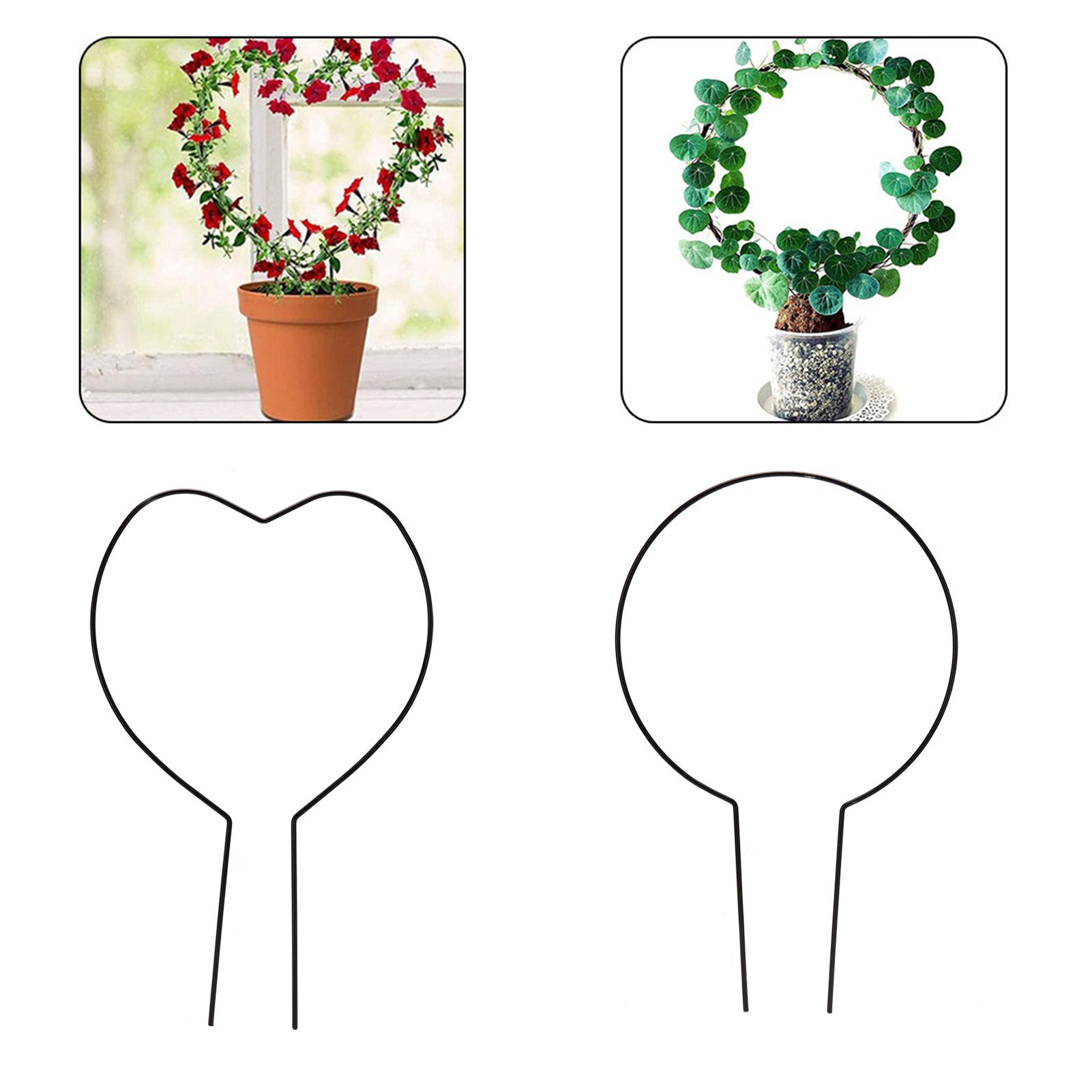 2pcs Vine Plant Support Wire Iron Garden Trellis Potted Climbing Plants Holder view 10