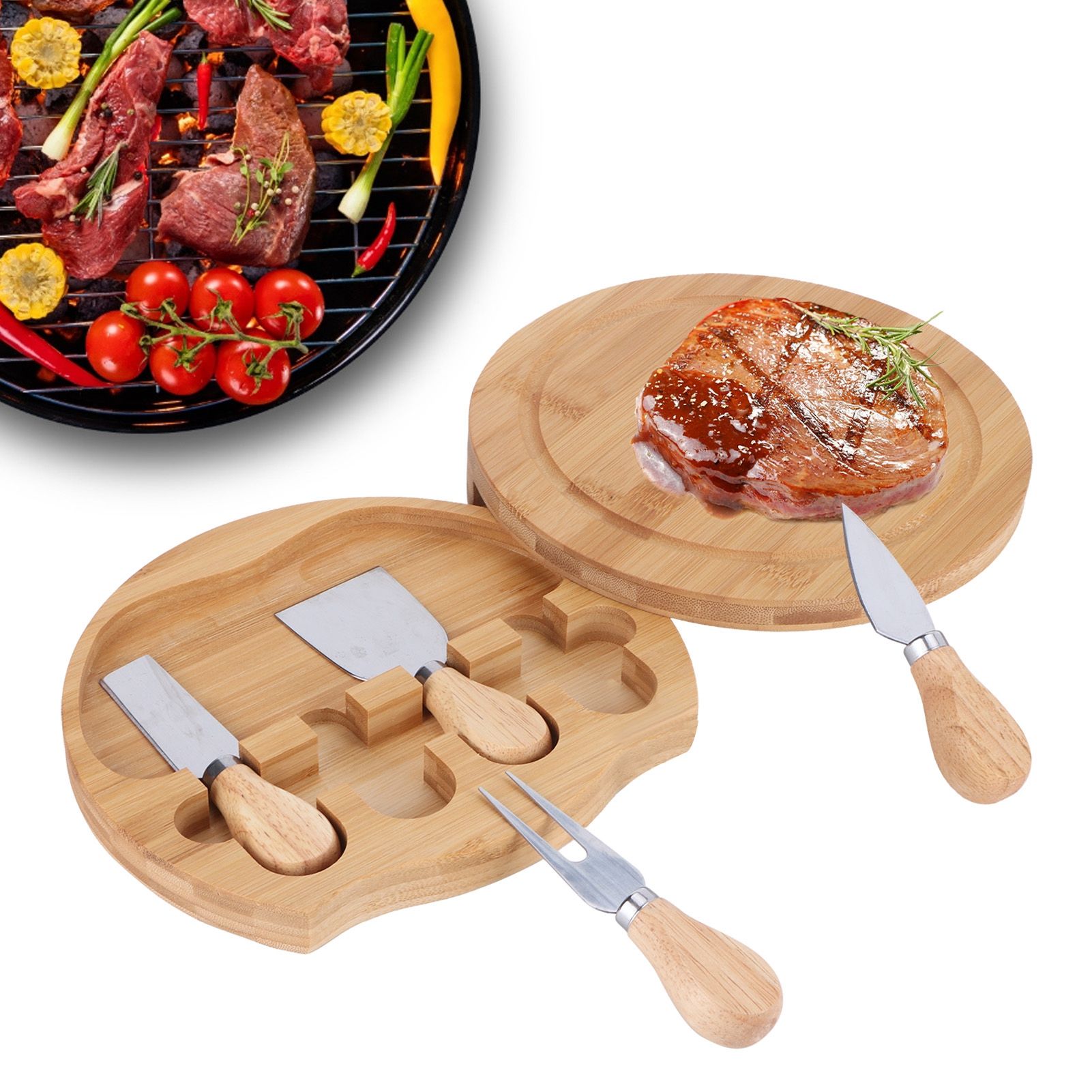 Stainless Steel Cheese Knives Wood Handle Cheese Cutting Knife Cutter Set view 9