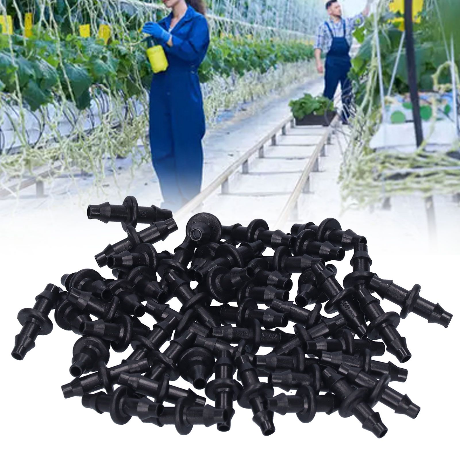 100PCS 4/7 2‑Way Connector Drip Irrigation Connector Fitting Garden Irrigation view 9