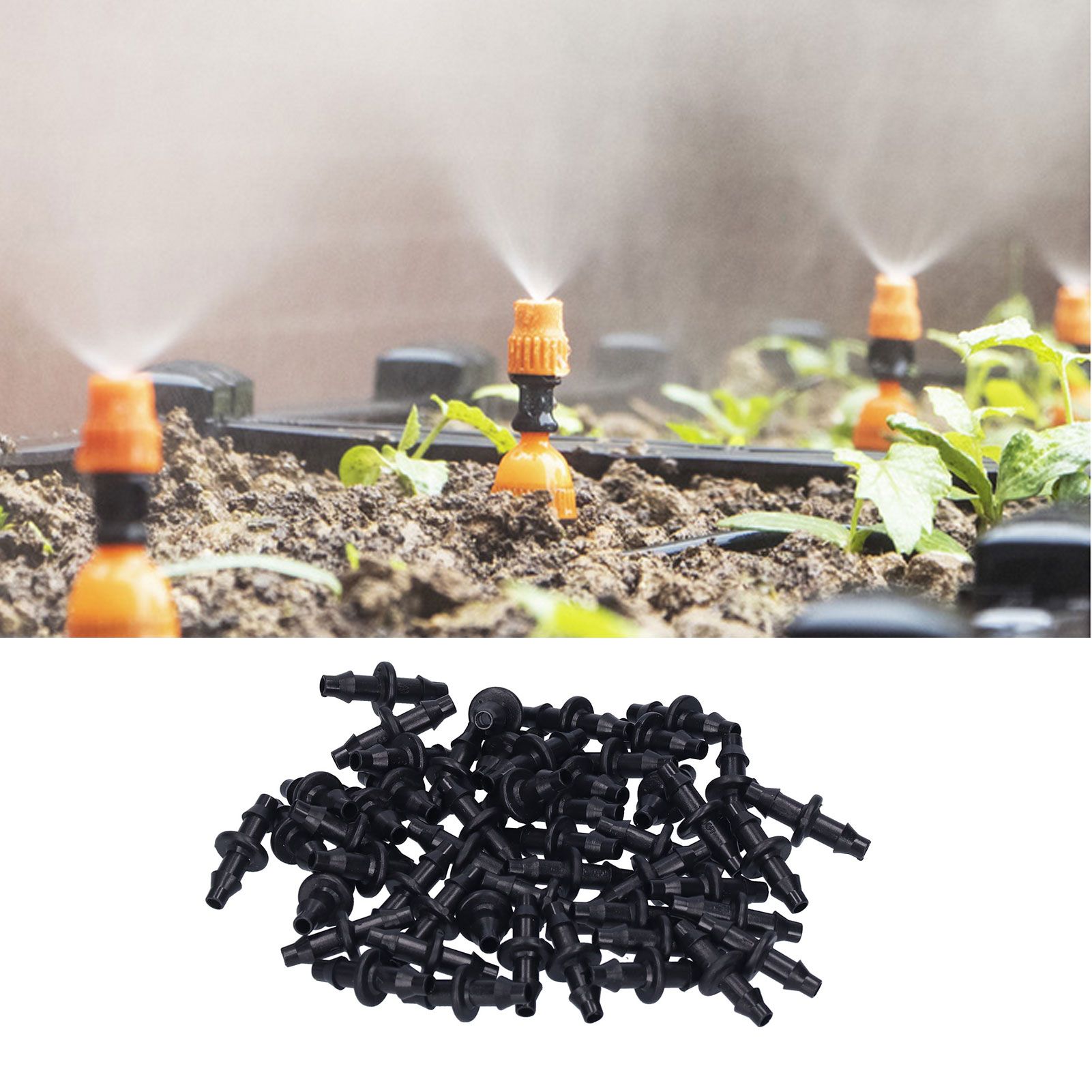 100PCS 4/7 2‑Way Connector Drip Irrigation Connector Fitting Garden Irrigation view 10