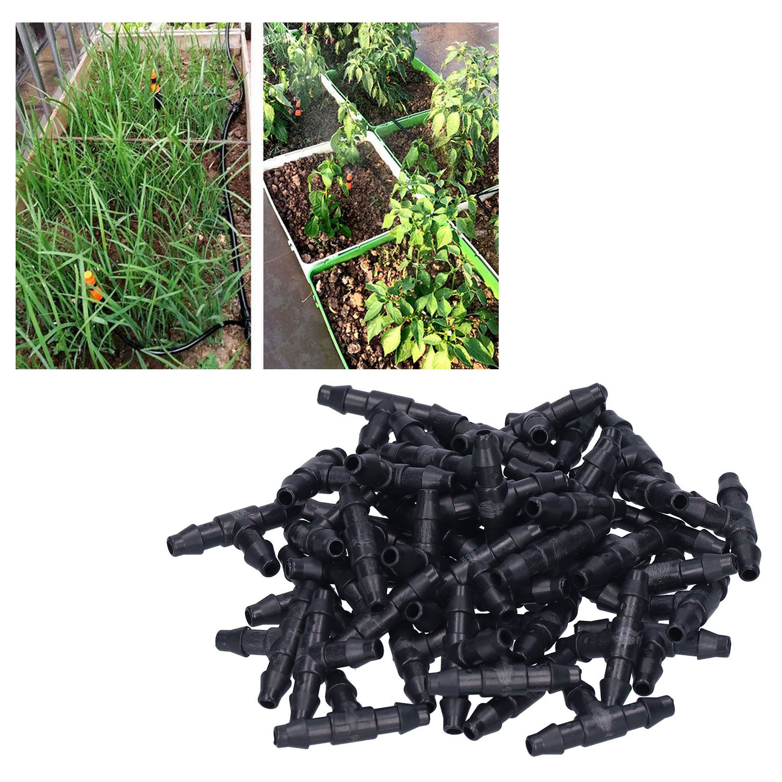 100PCS Tee Connector 4/7 Hose Connector Garden Irrigation Fittings for Micro view 9