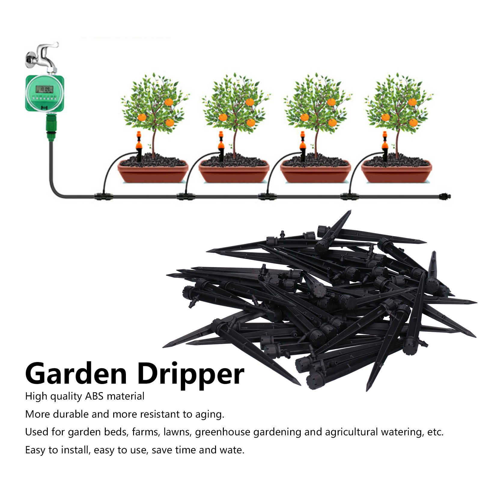 50PCS 360 Degree Adjustable Irrigation Drippers 8‑Hole Garden Irrigation view 13