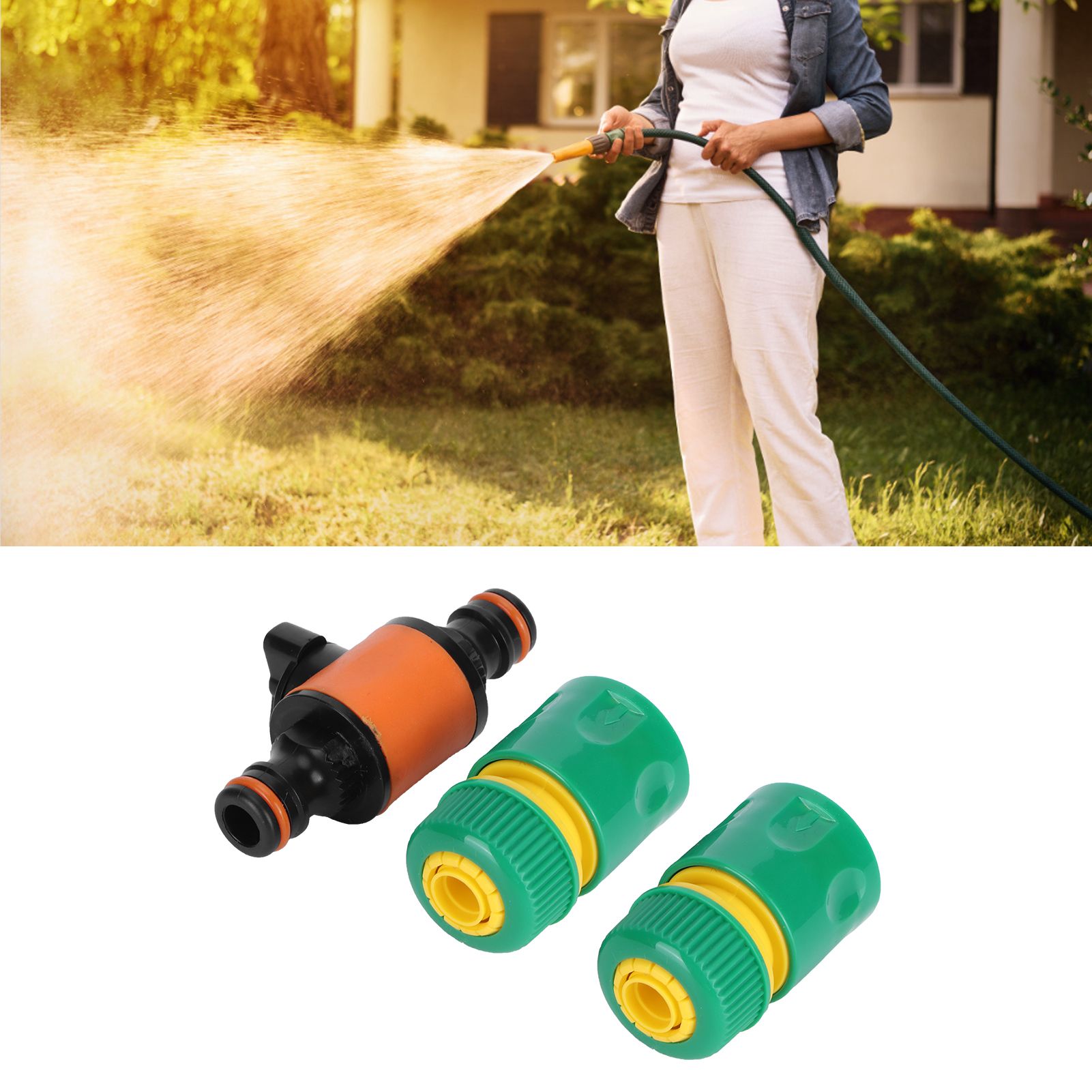 3PCS /Set American Type On/Off Ball Valve Garden Hose Quick Connectors Hose view 10