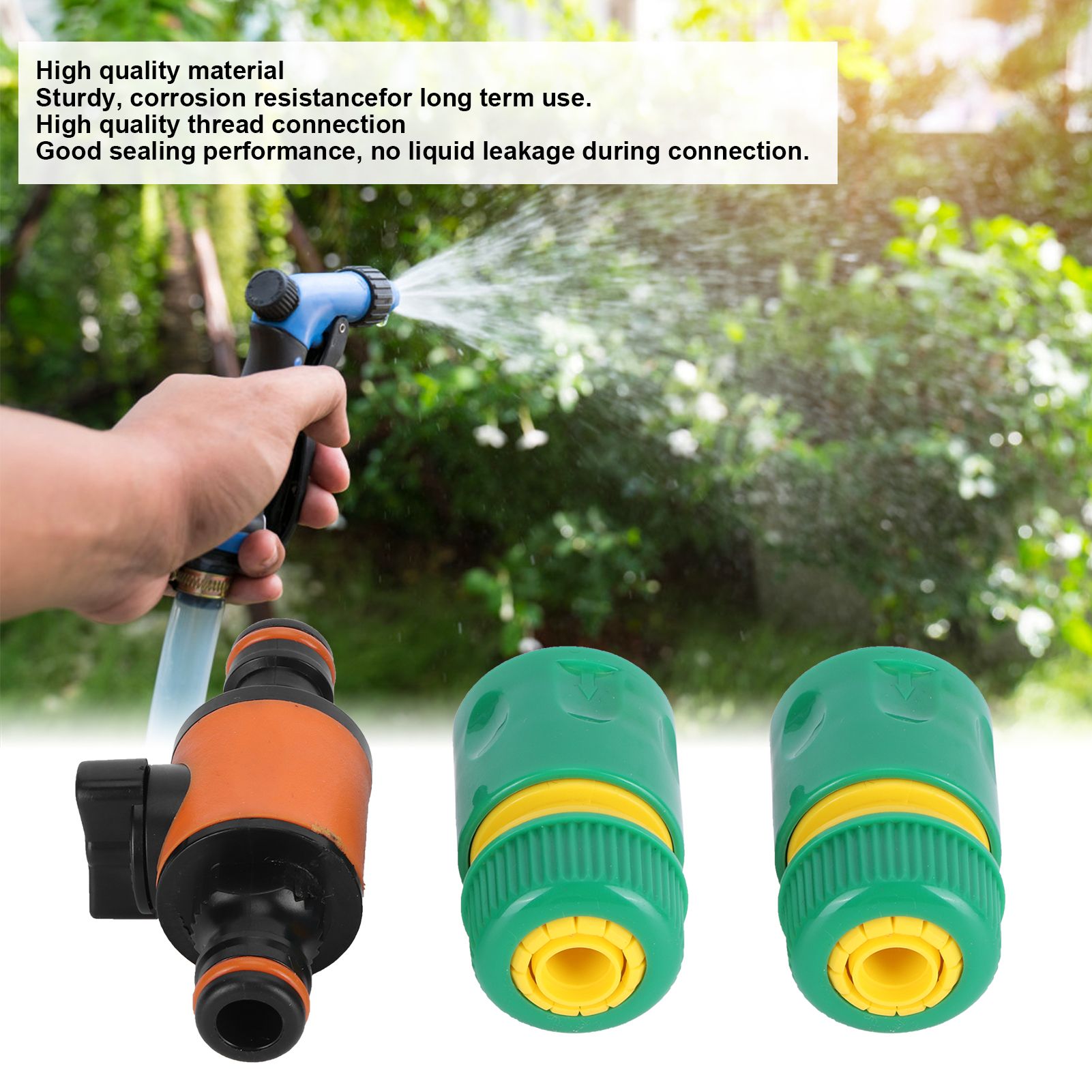 3PCS /Set American Type On/Off Ball Valve Garden Hose Quick Connectors Hose view 15