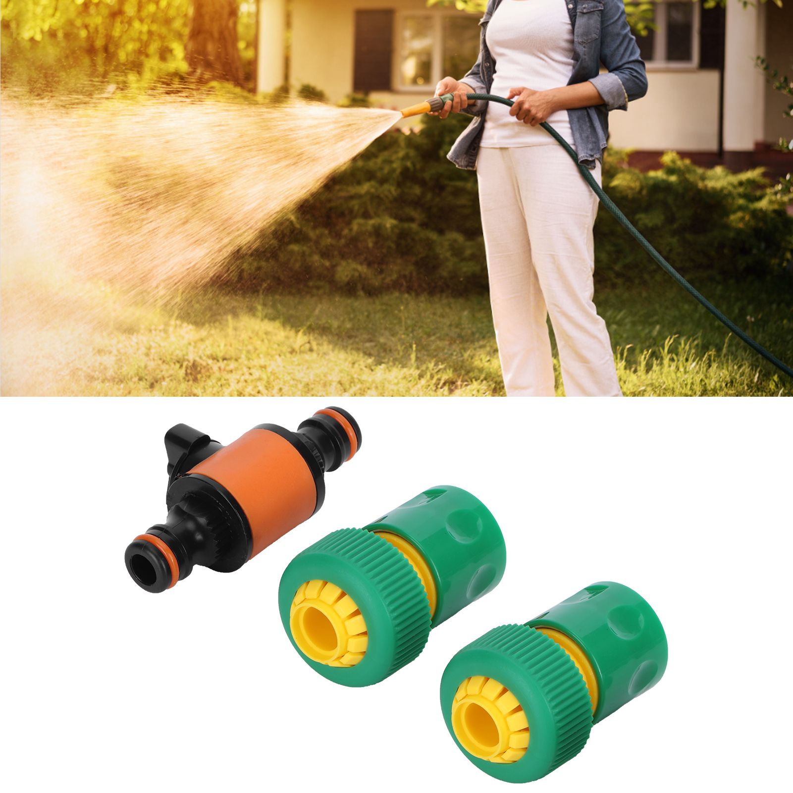 3PCS /Set American Type On/Off Ball Valve Garden Hose Quick Connectors Hose view 10