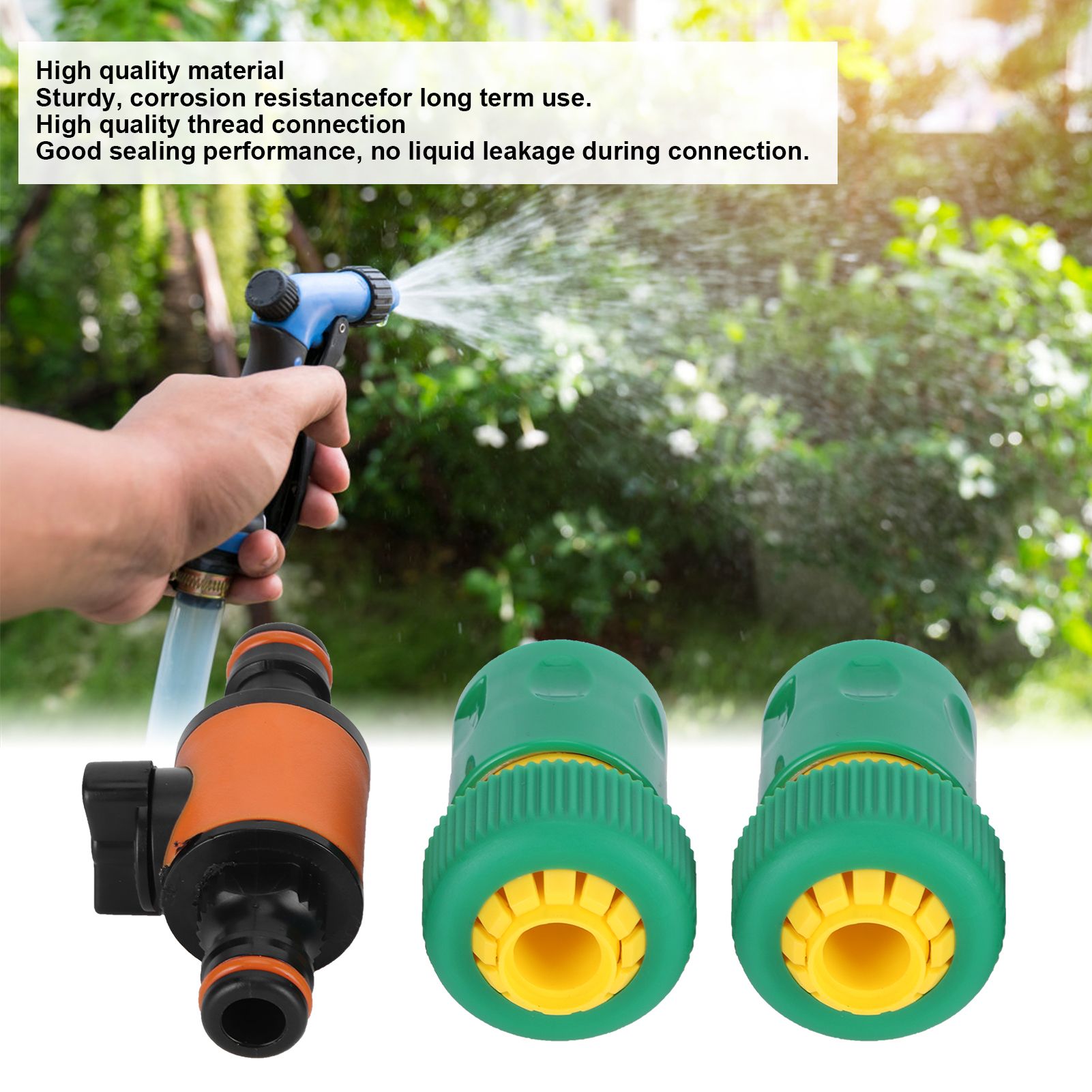 3PCS /Set American Type On/Off Ball Valve Garden Hose Quick Connectors Hose view 15