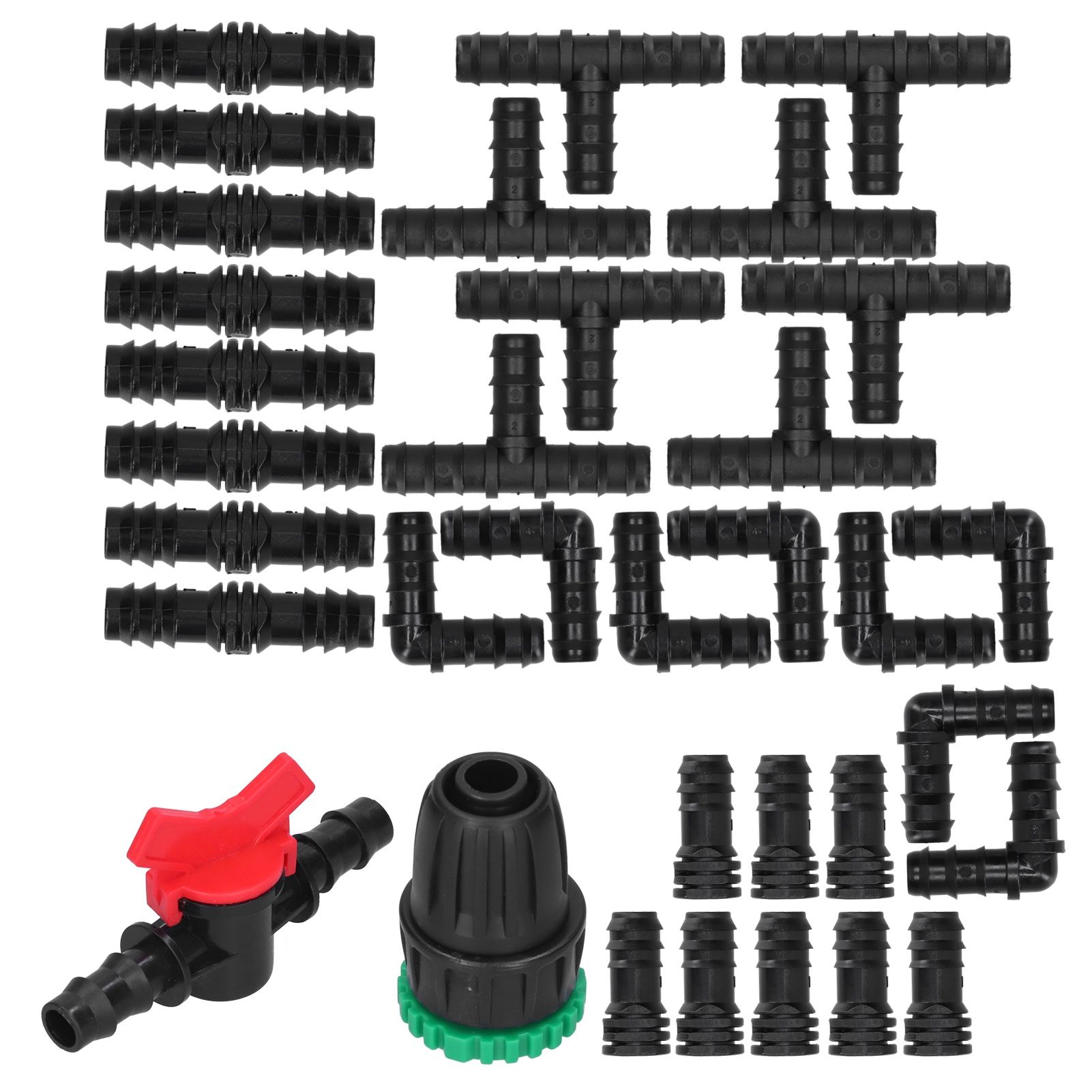 34Pcs/Set Drip Irrigation Kit G1/2 Faucet Adapter Tee Connector Spray Watering view 2
