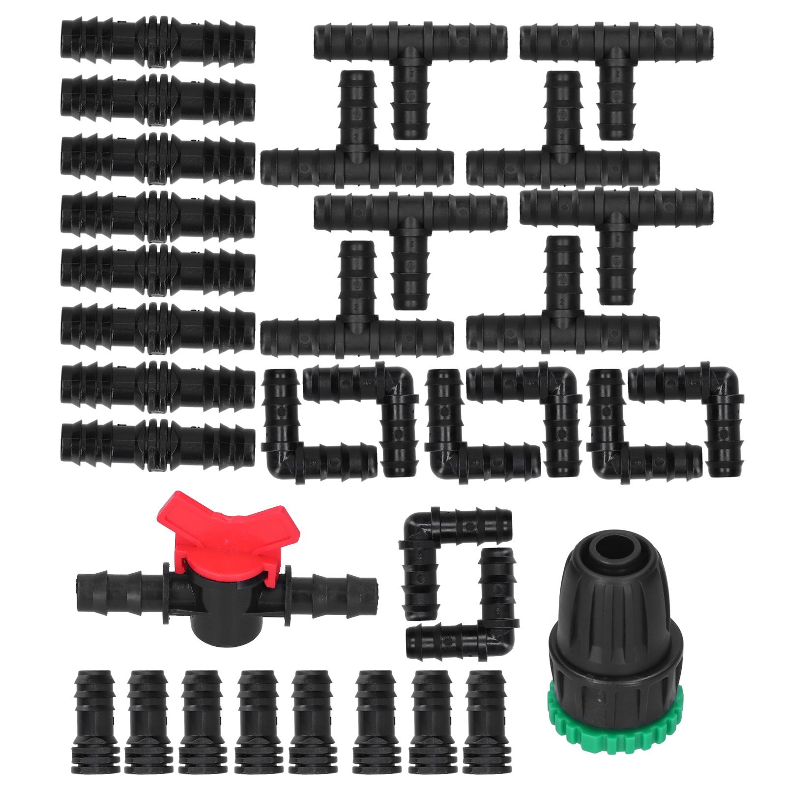 34Pcs/Set Drip Irrigation Kit G1/2 Faucet Adapter Tee Connector Spray Watering view 6